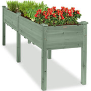 Raised Garden Bed, Elevated Wood Garden Planter Stand - 72x24x30in