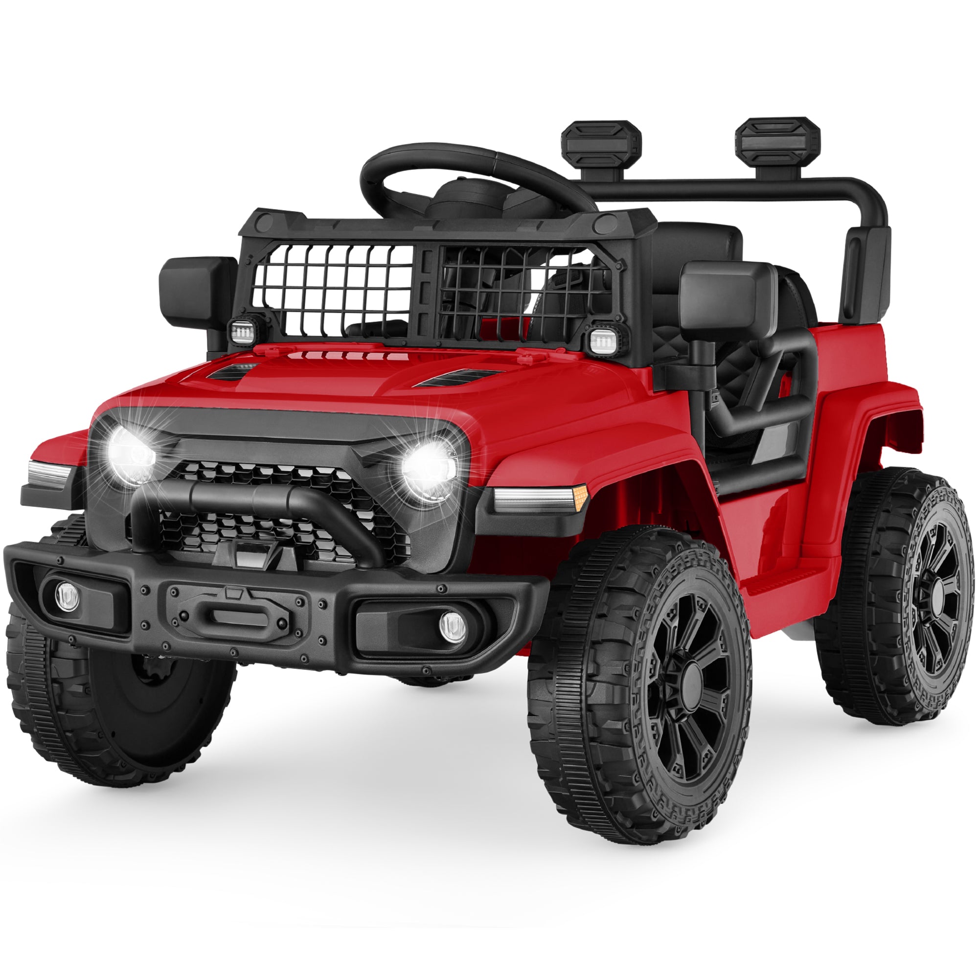 12V Kids Ride On Truck w/ Remote Control for Toddlers 3-5,  Safety Harness
