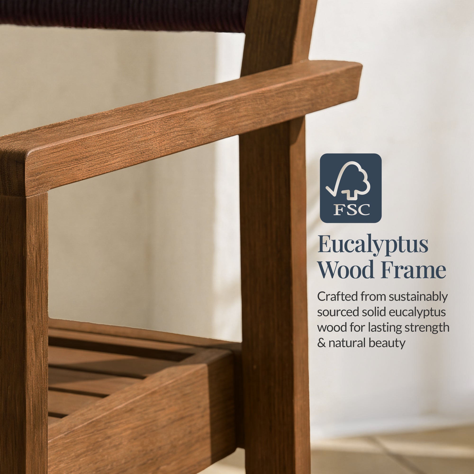 Set of 2 Indoor Outdoor Bayview Dining Chairs with Arms All-Weather Rope