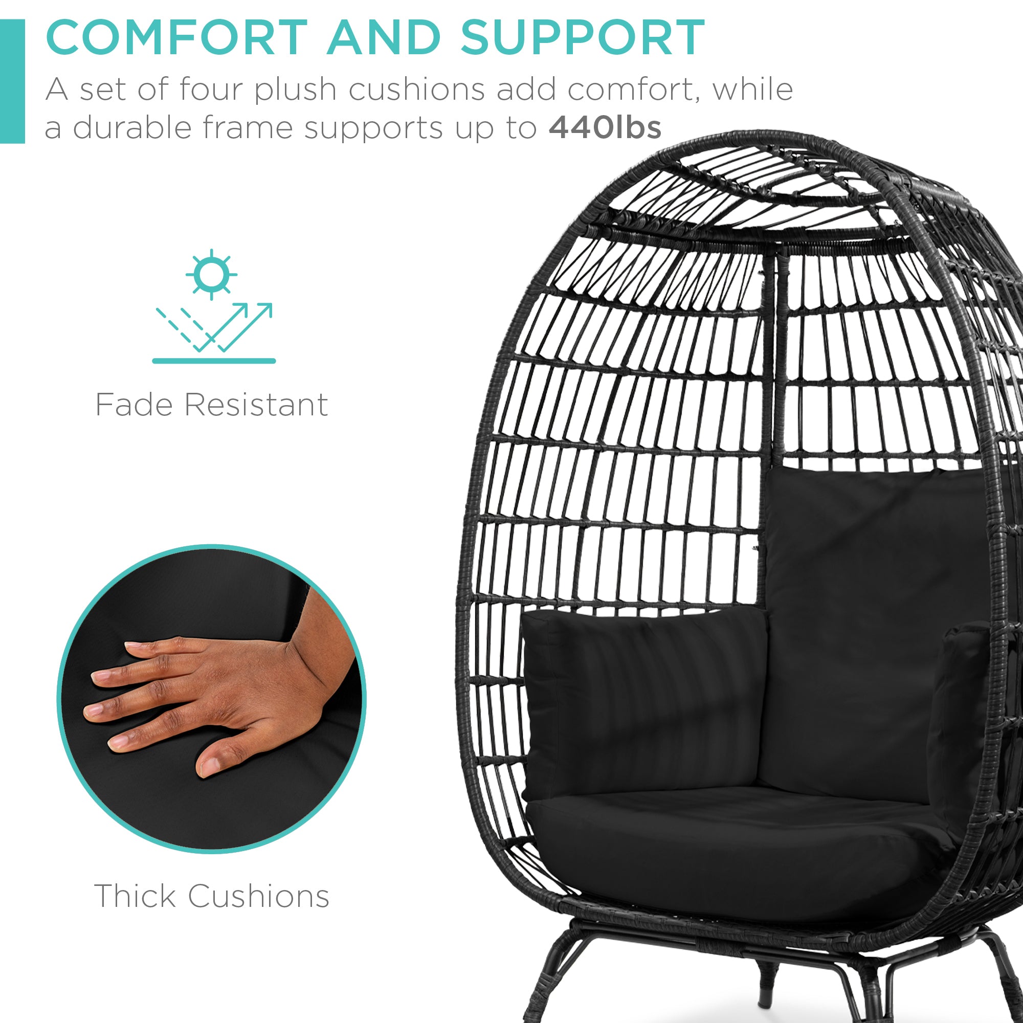 Wicker Egg Chair Oversized Indoor Outdoor Patio Lounger