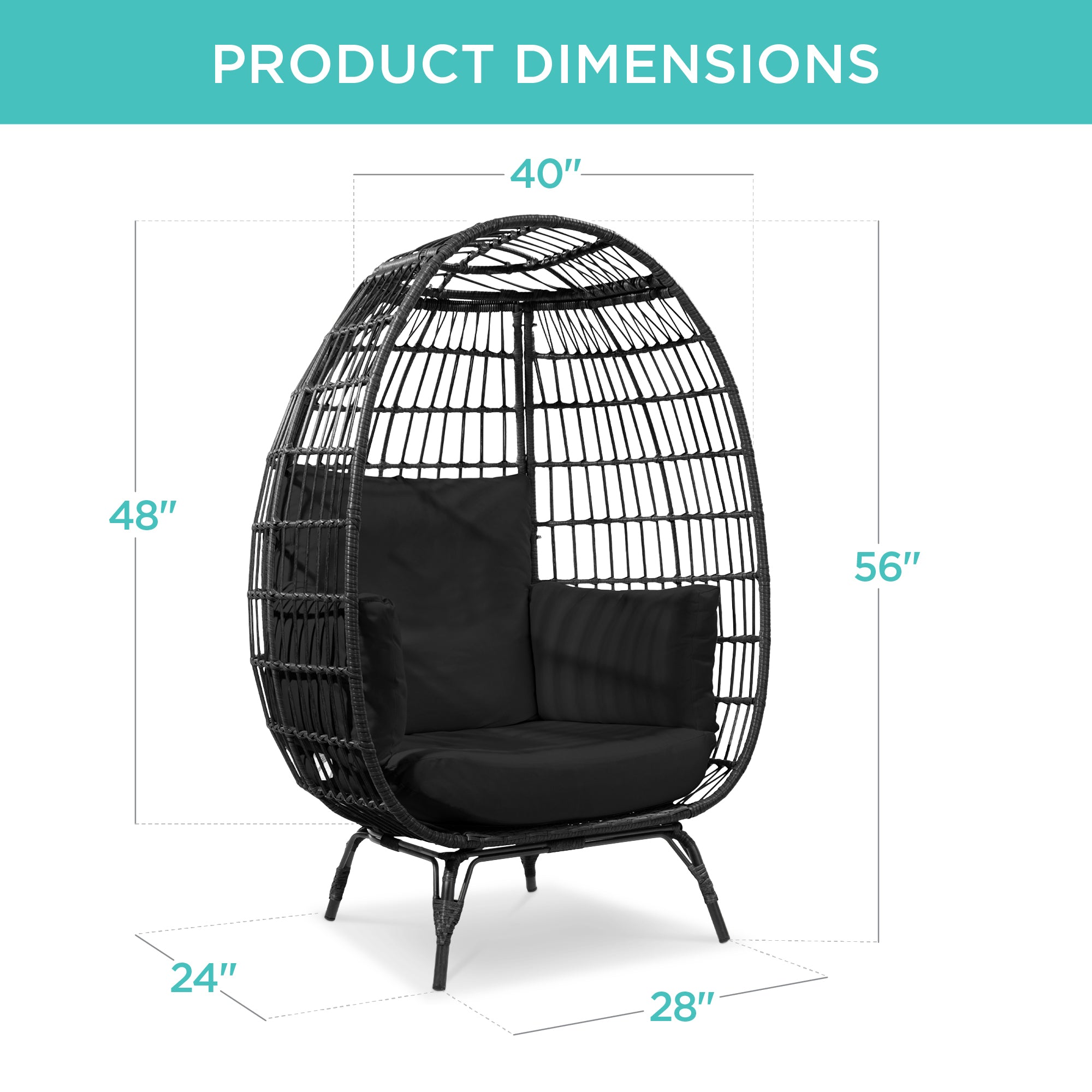 Wicker Egg Chair Oversized Indoor Outdoor Patio Lounger