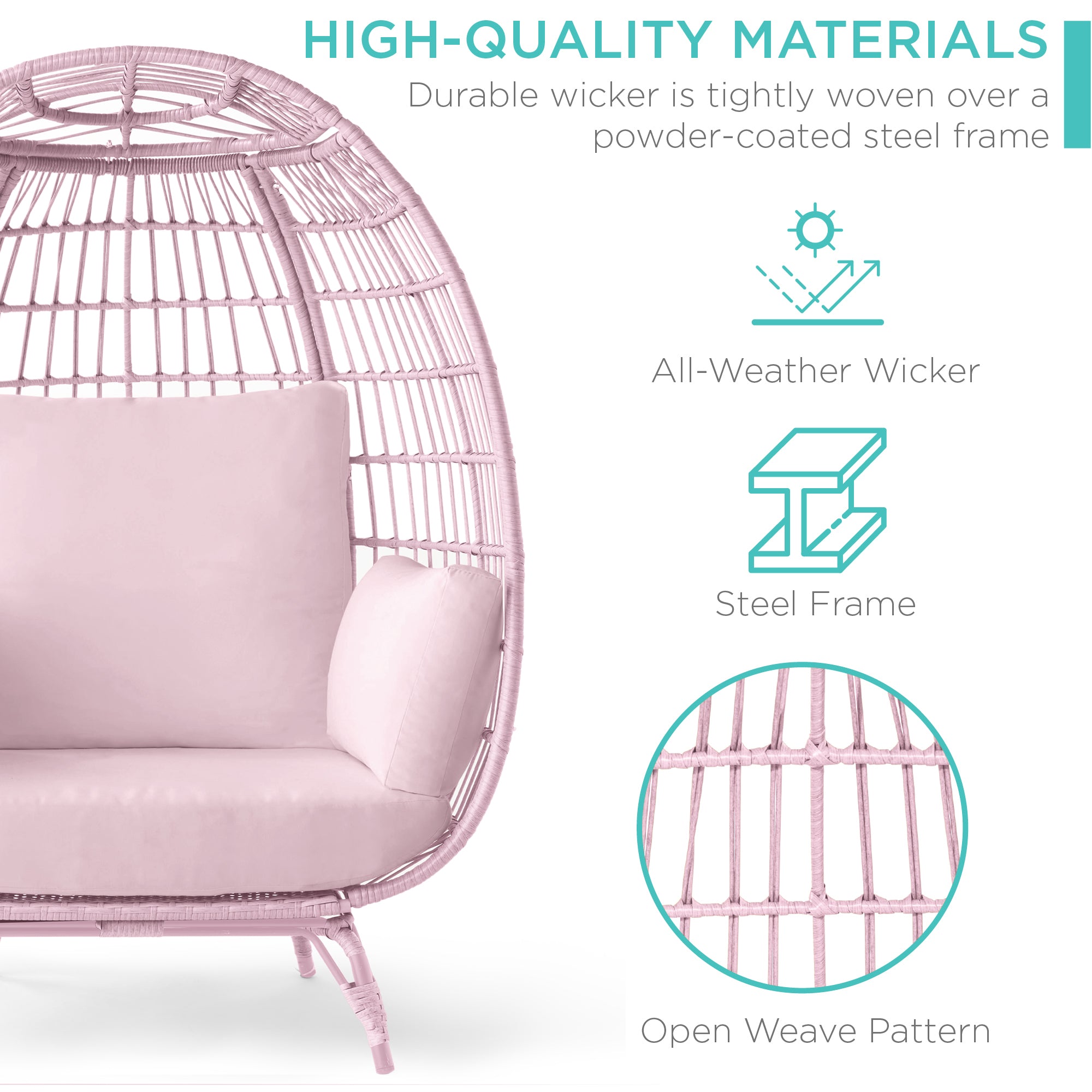 Wicker Egg Chair Oversized Indoor Outdoor Patio Lounger