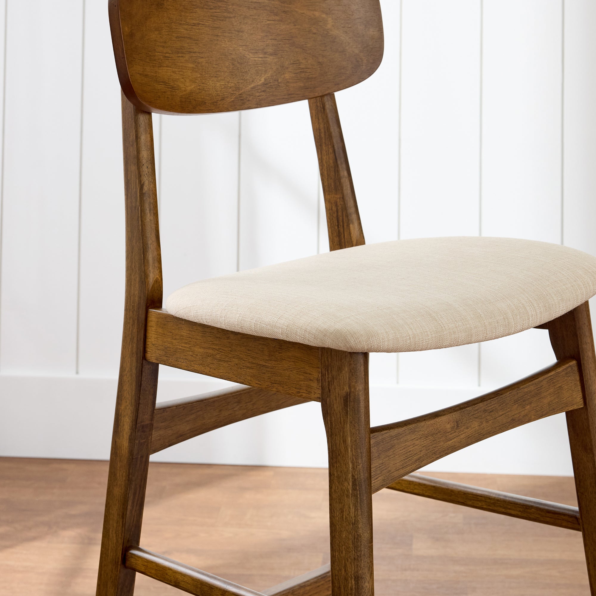 2-Piece Farmhouse Counter Height Bar Stool Set w/ Cushioned Seat, Backrest