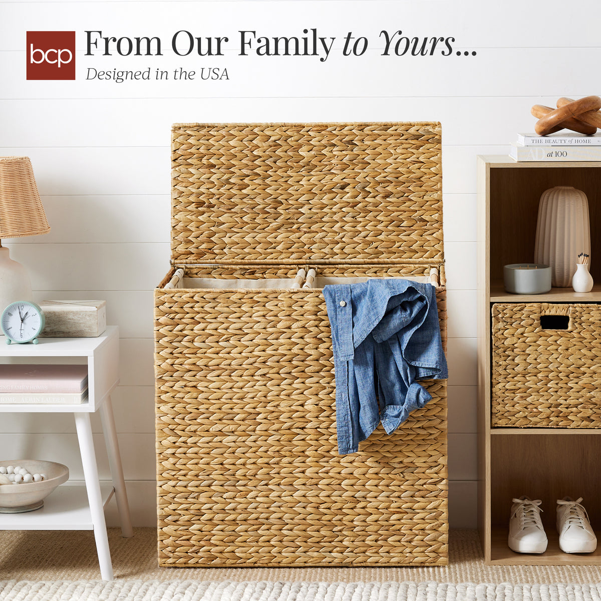 X-Large Laundry Hamper W/ Lid, Woven Laundry Basket, W/ Liner, 53 Gallon