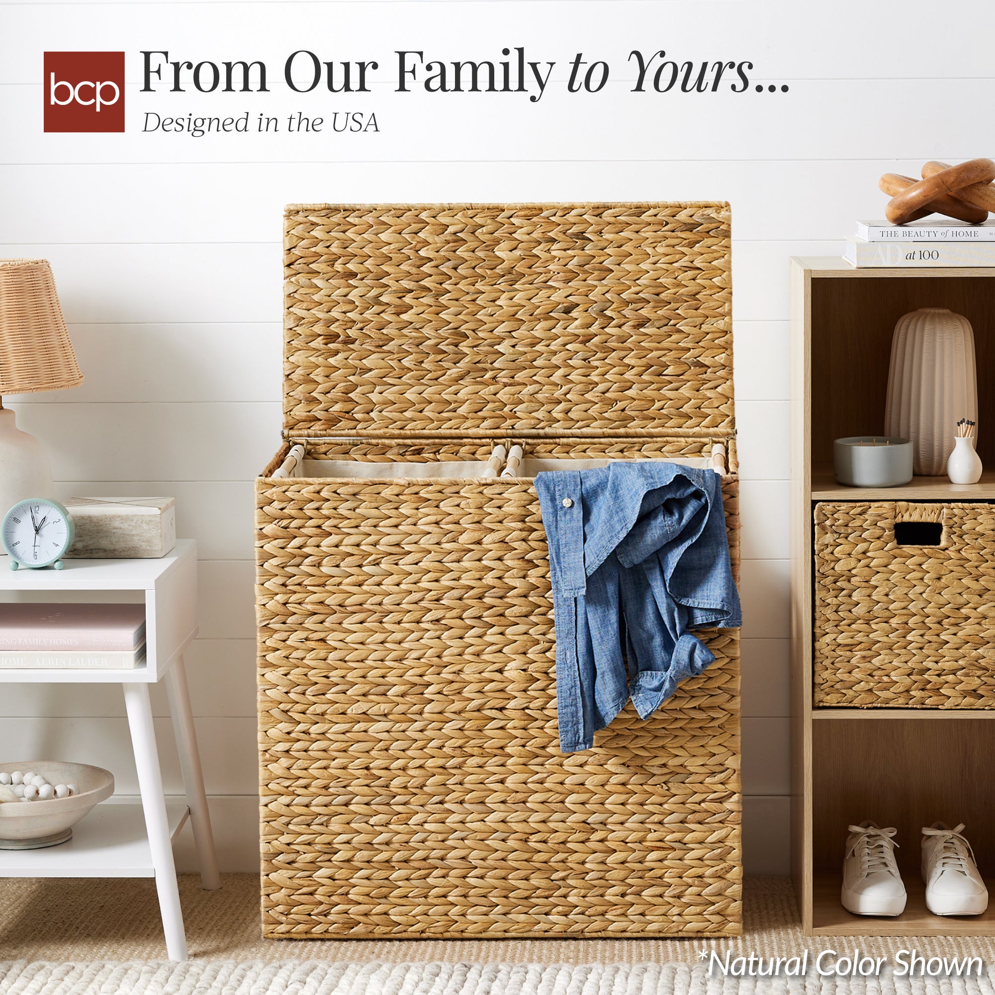 X-Large Laundry Hamper W/ Lid, Woven Laundry Basket, W/ Liner, 53 Gallon