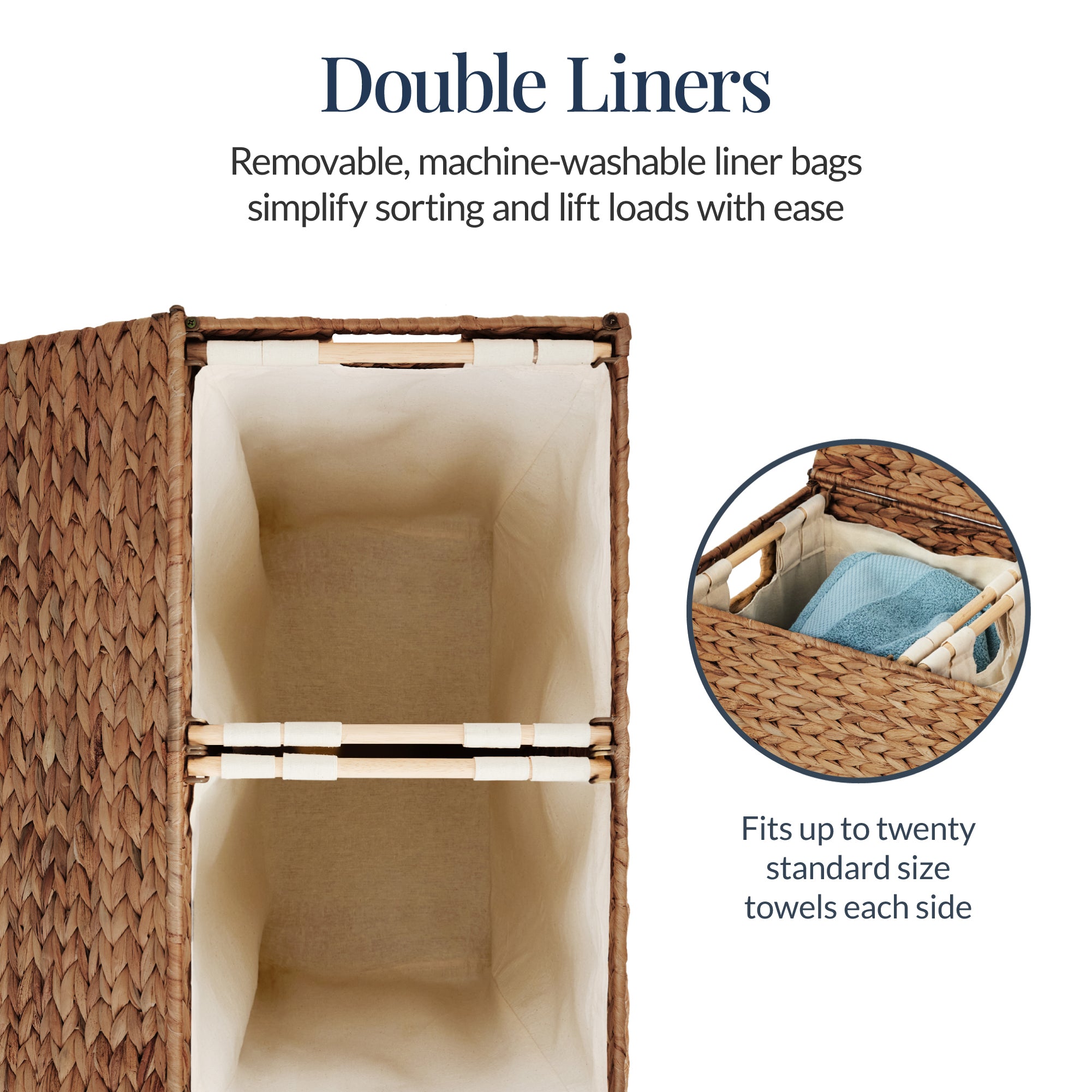 X-Large Laundry Hamper W/ Lid, Woven Laundry Basket, W/ Liner, 53 Gallon