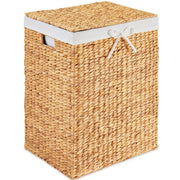 Handwoven Laundry Hamper Basket w/ Lid, Removable Liner & Built-in Handles