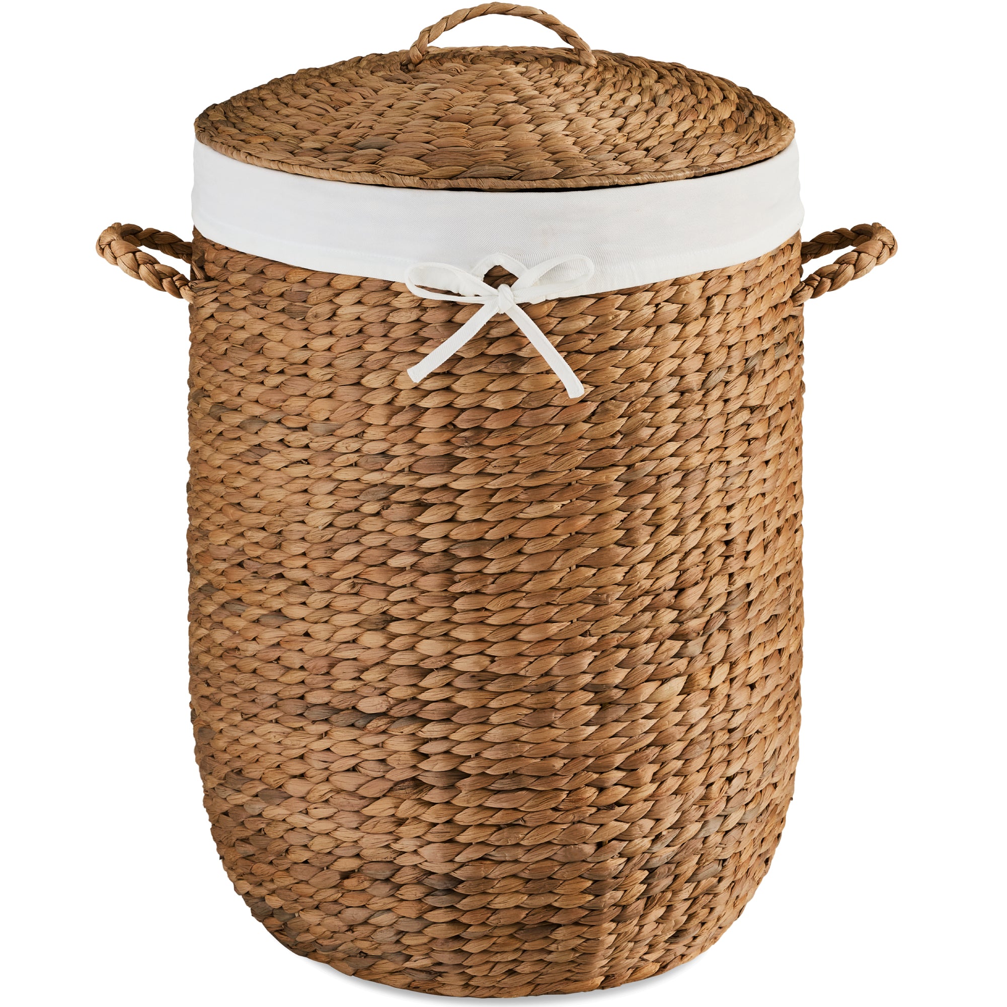 Round Laundry Hamper w/ Lid w/ Handles & Removable Liner