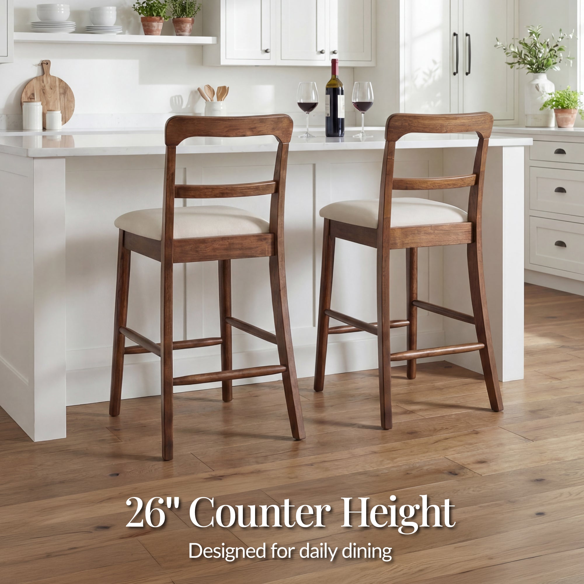 Best Choice Products Farmhouse Stools - Thumbnail 3