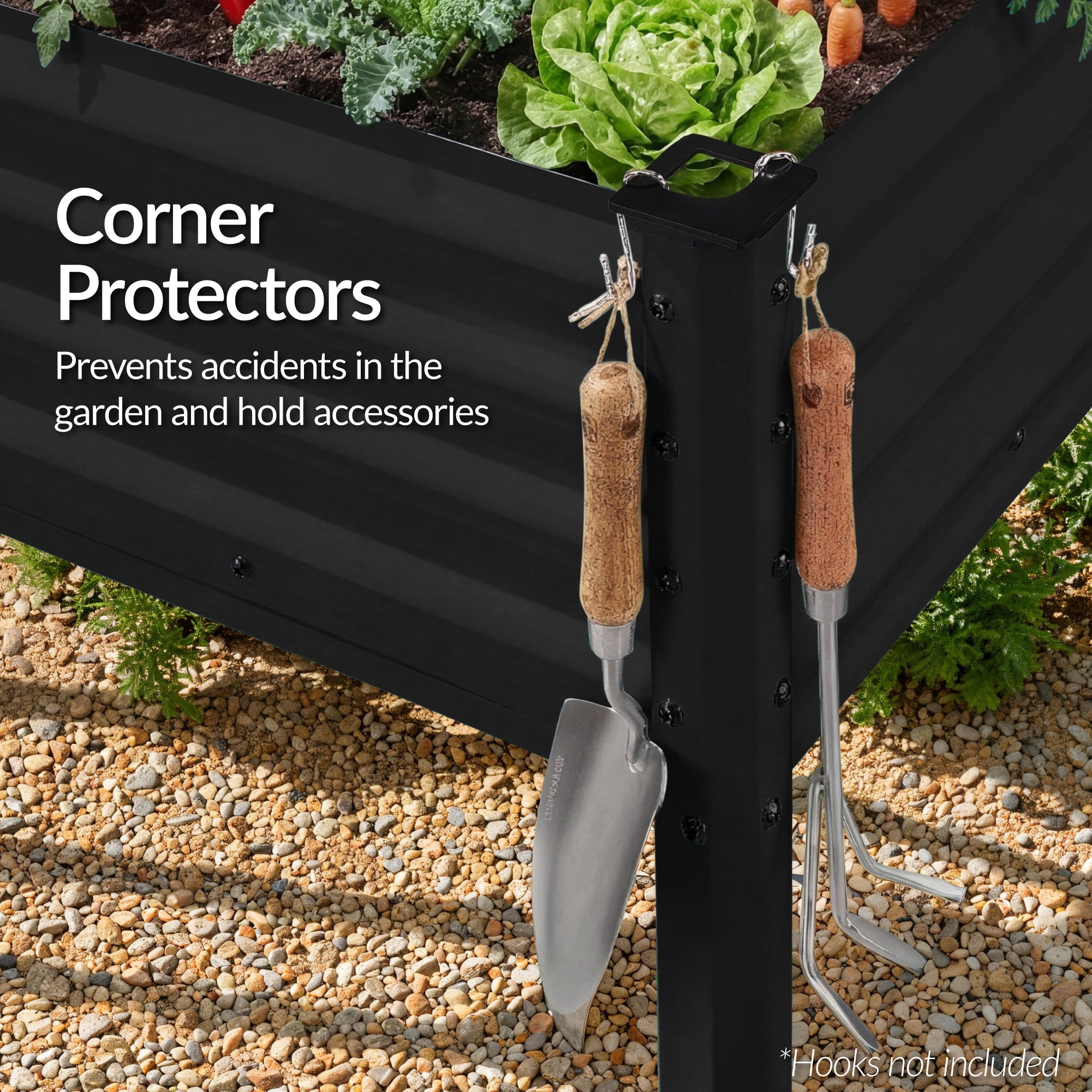 Elevated Galvanized Metal Garden Bed w/ Corner Protectors - 72x24x30in