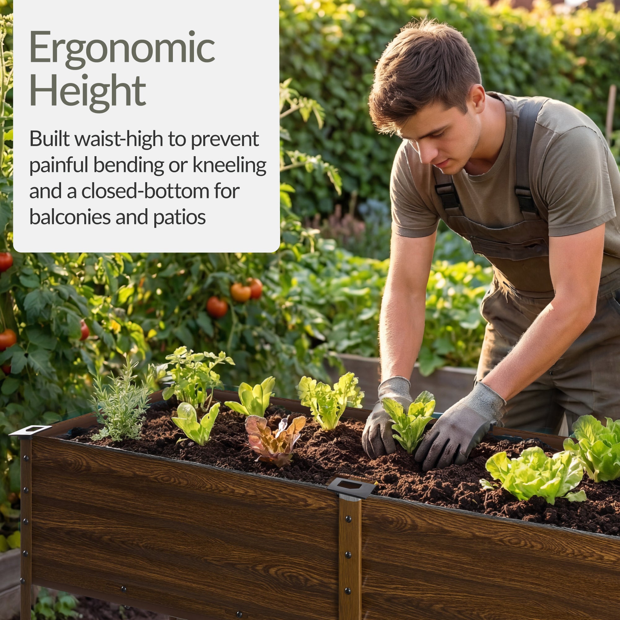 Elevated Galvanized Metal Garden Bed w/ Corner Protectors - 72x24x30in