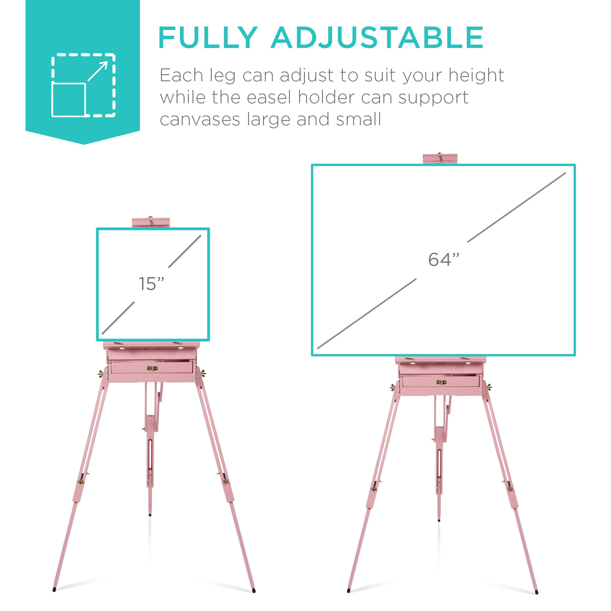 Art Easel for Painting, Portable Adjustable Tripod with 32-Piece Art Set