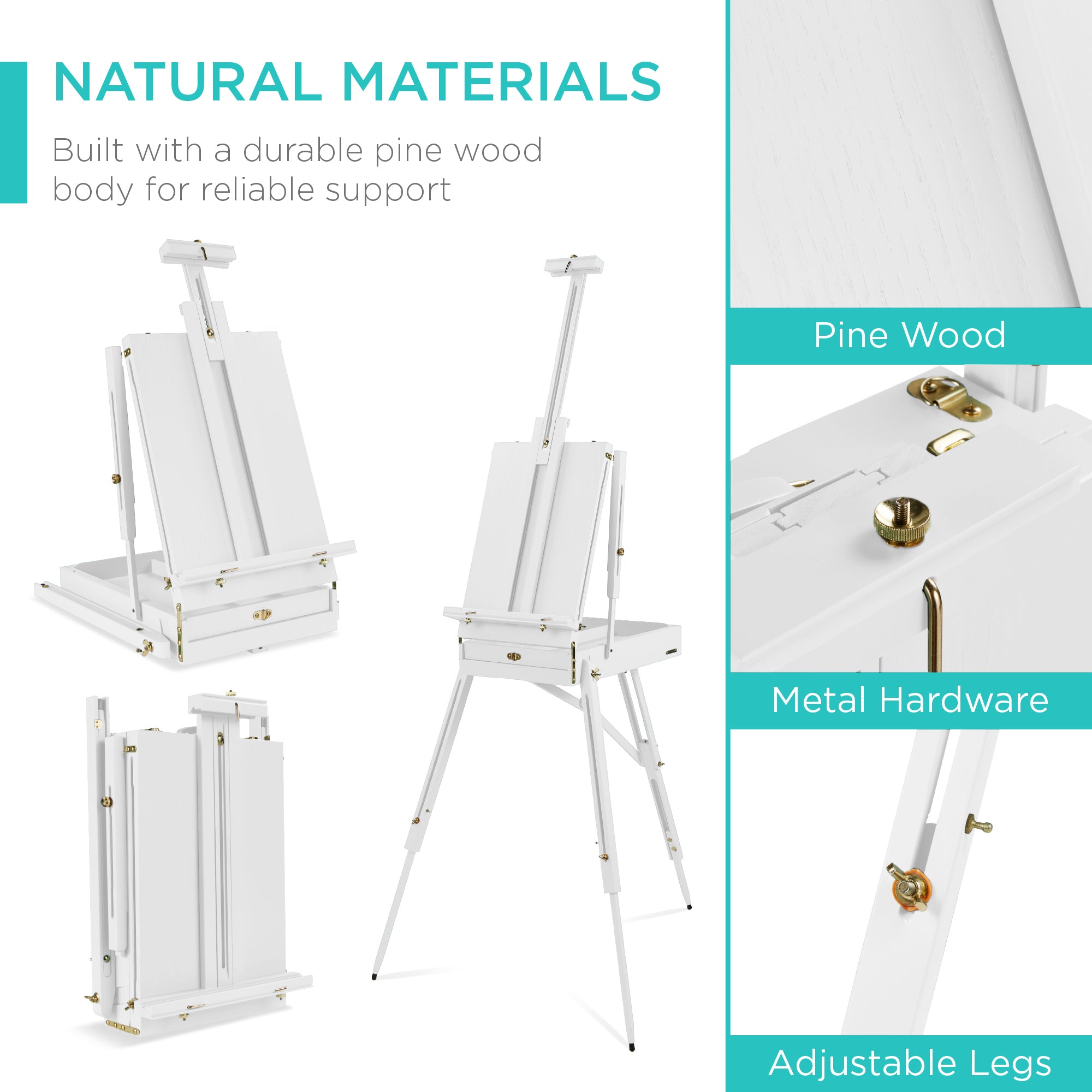 Art Easel for Painting, Portable Adjustable Tripod with 32-Piece Art Set