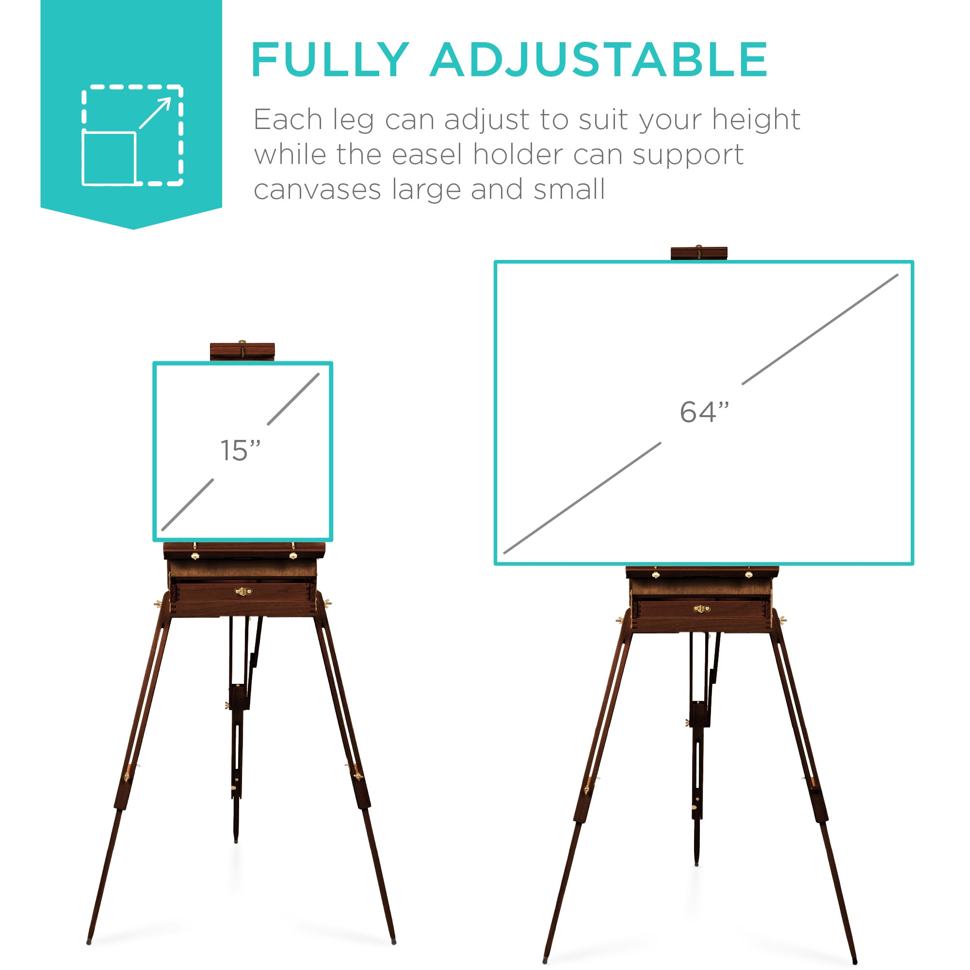 Art Easel for Painting, Portable Adjustable Tripod with 32-Piece Art Set