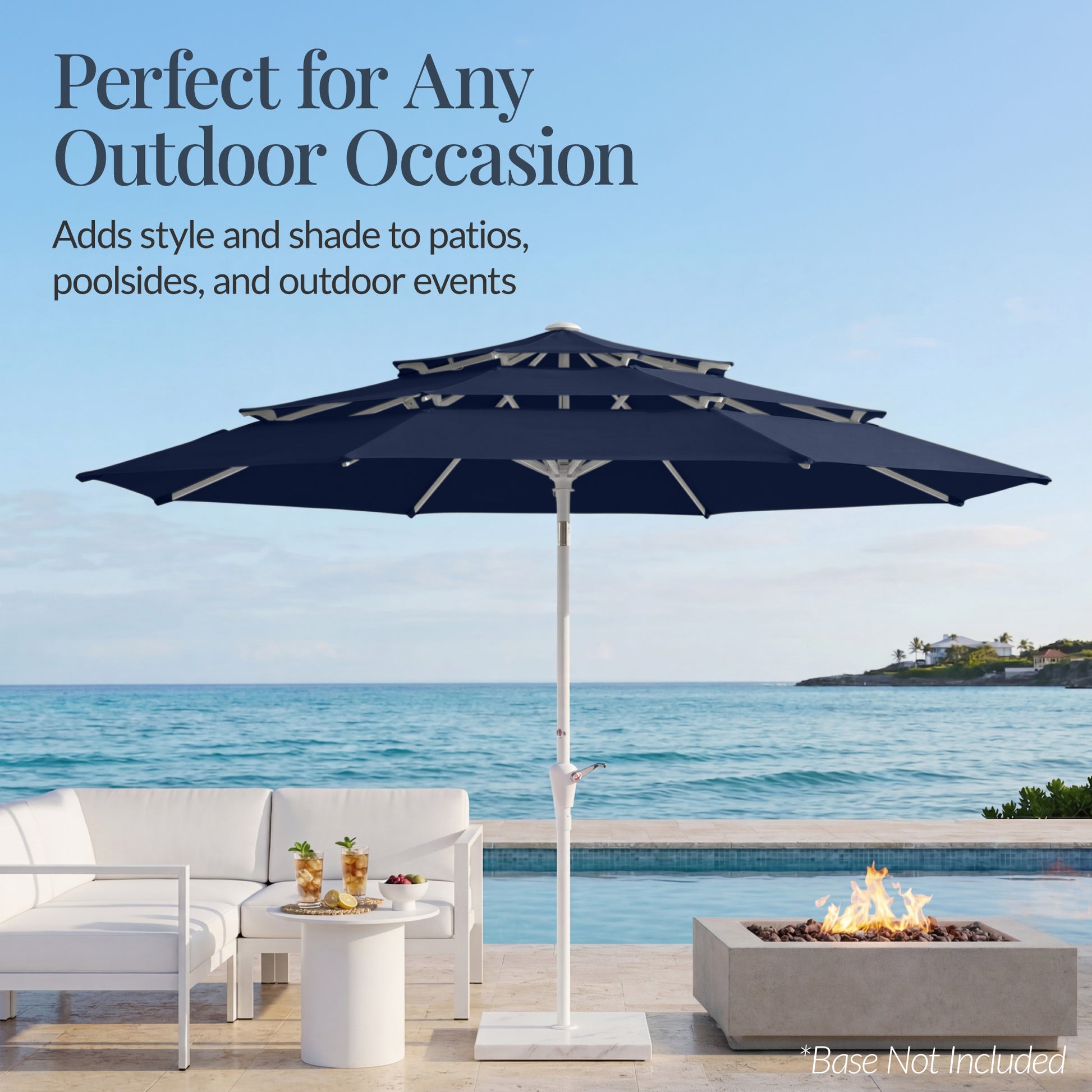 10ft 3-Tier Patio Market Umbrella White Pole, Push Button Tilt, Crank – Best Choice Products 10ft 3-Tier Patio Market Umbrella White Pole, Push Button Tilt, Crank – Best Choice Products