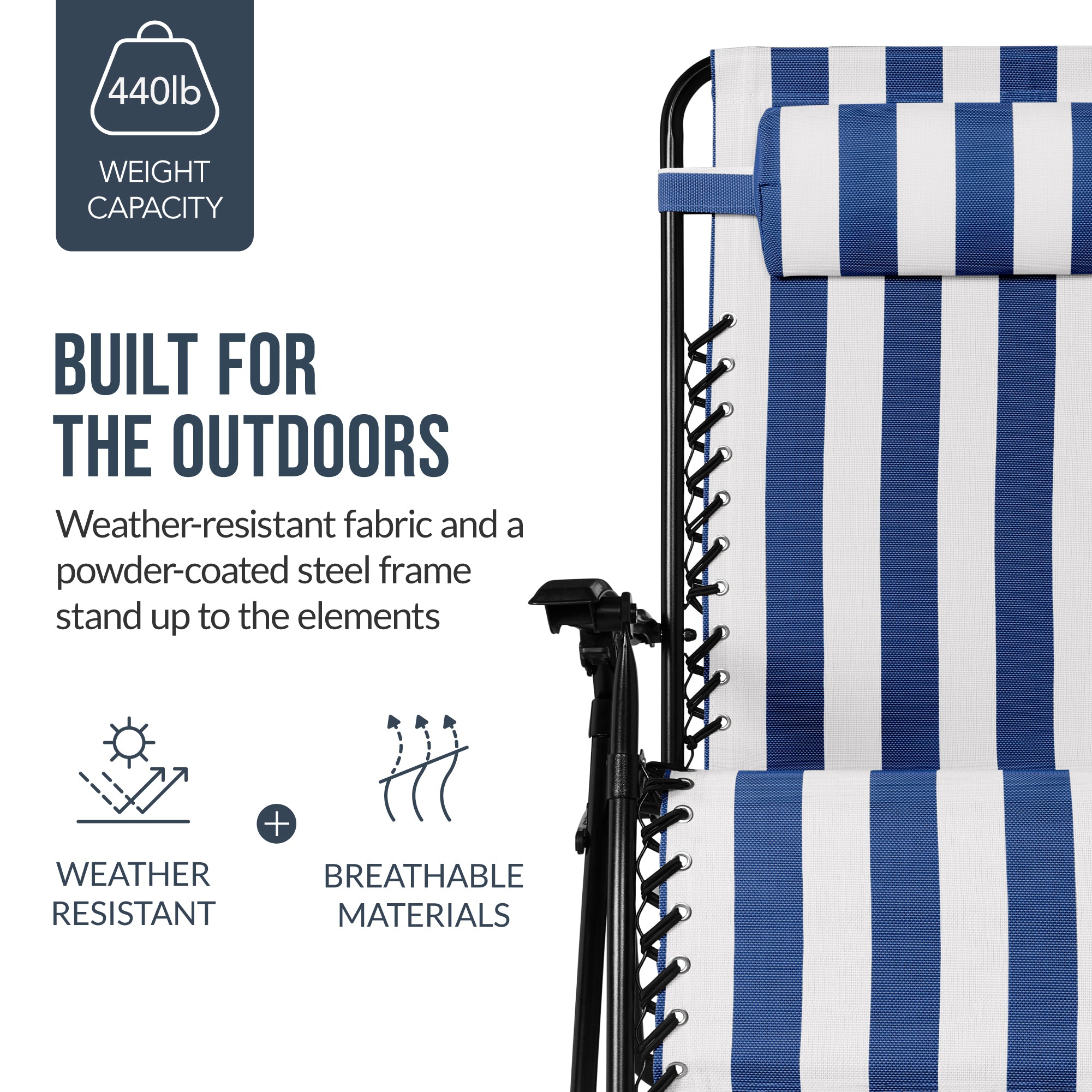 Set of 2 Extra Wide Adjustable Zero Gravity Patio Chair Recliners