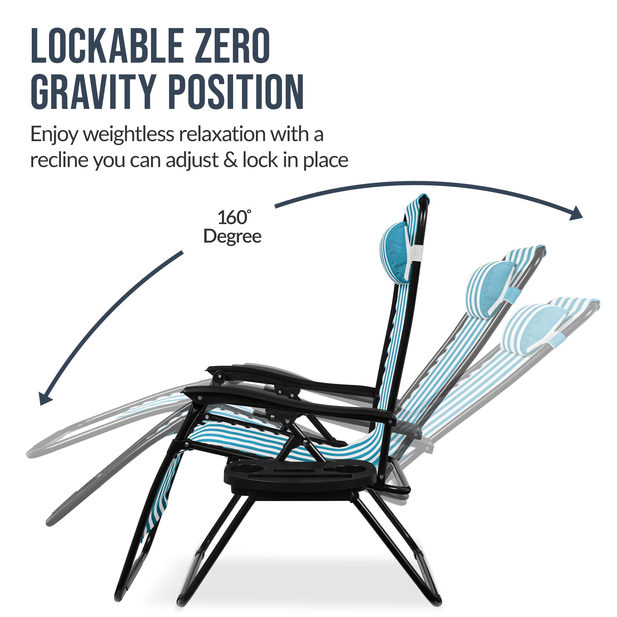 Set of 2 Extra Wide Adjustable Zero Gravity Patio Chair Recliners