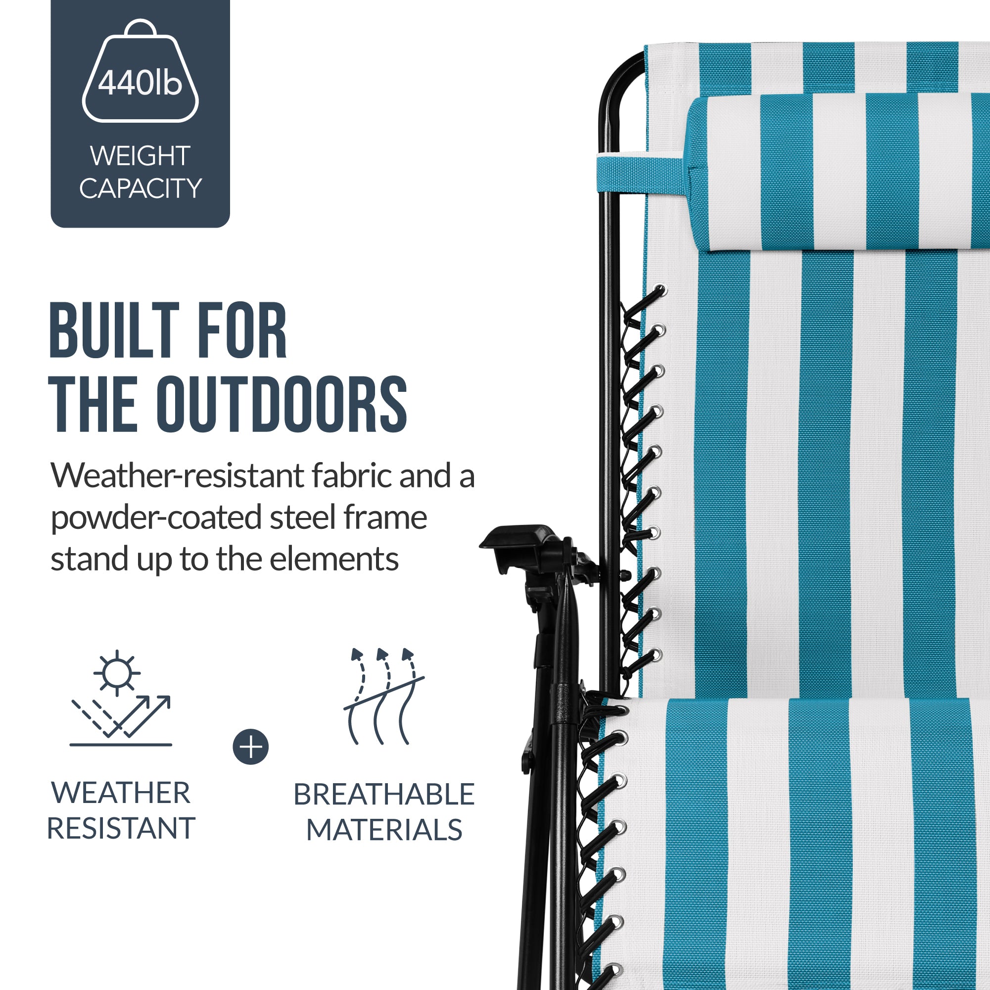 Set of 2 Extra Wide Adjustable Zero Gravity Patio Chair Recliners