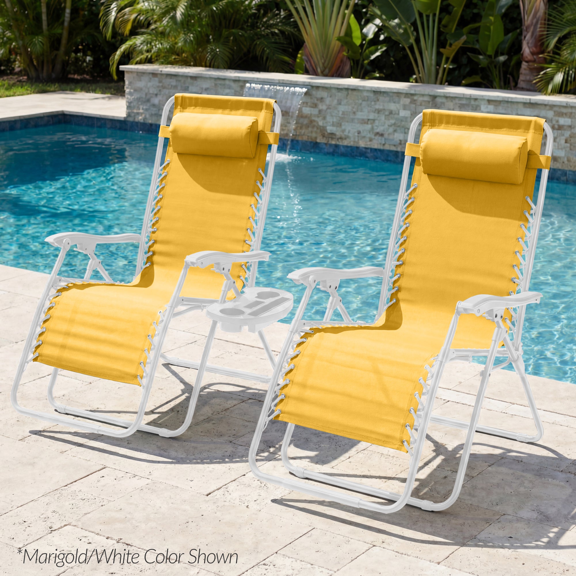 Set of 2 Extra Wide Adjustable Zero Gravity Patio Chair Recliners