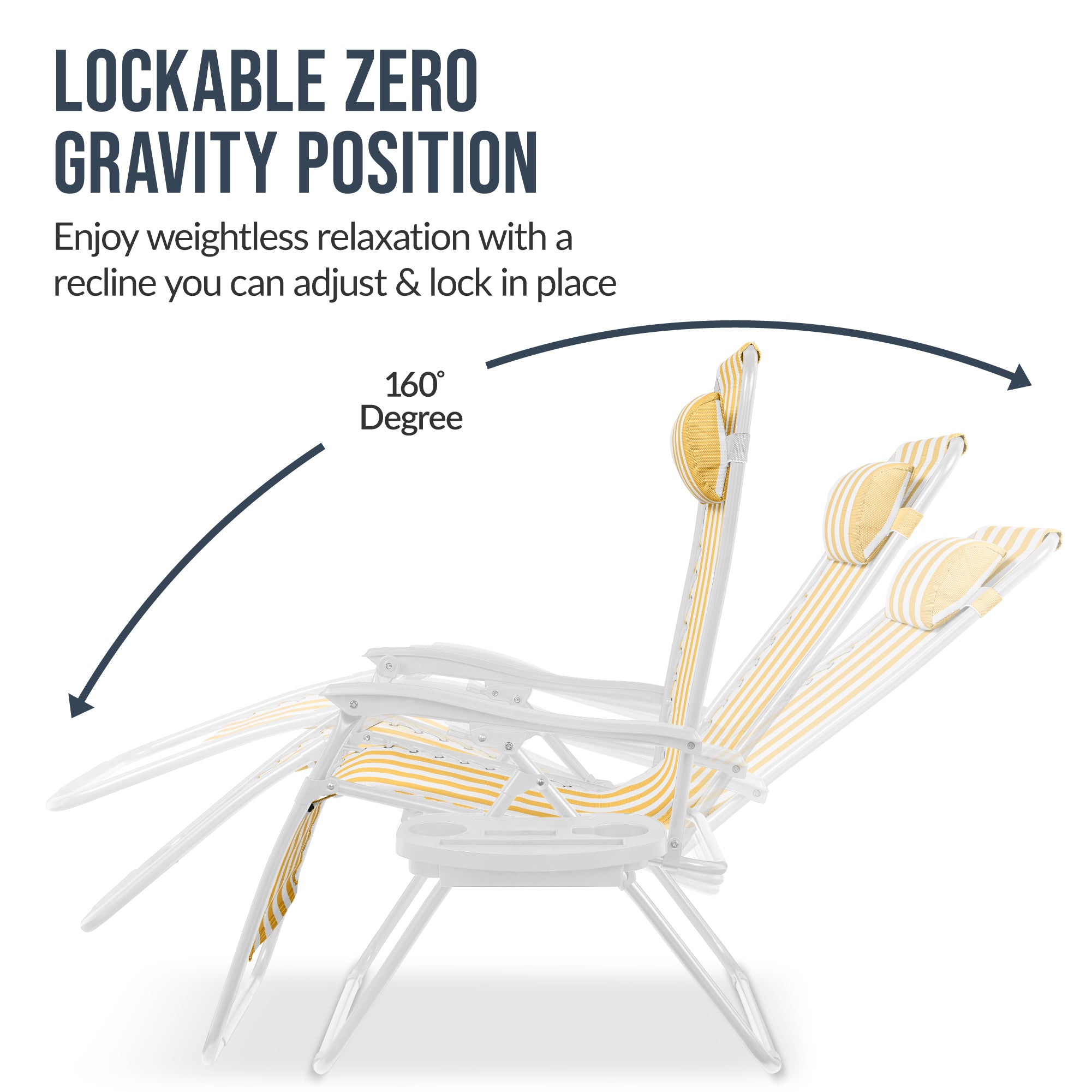 Set of 2 Extra Wide Adjustable Zero Gravity Patio Chair Recliners