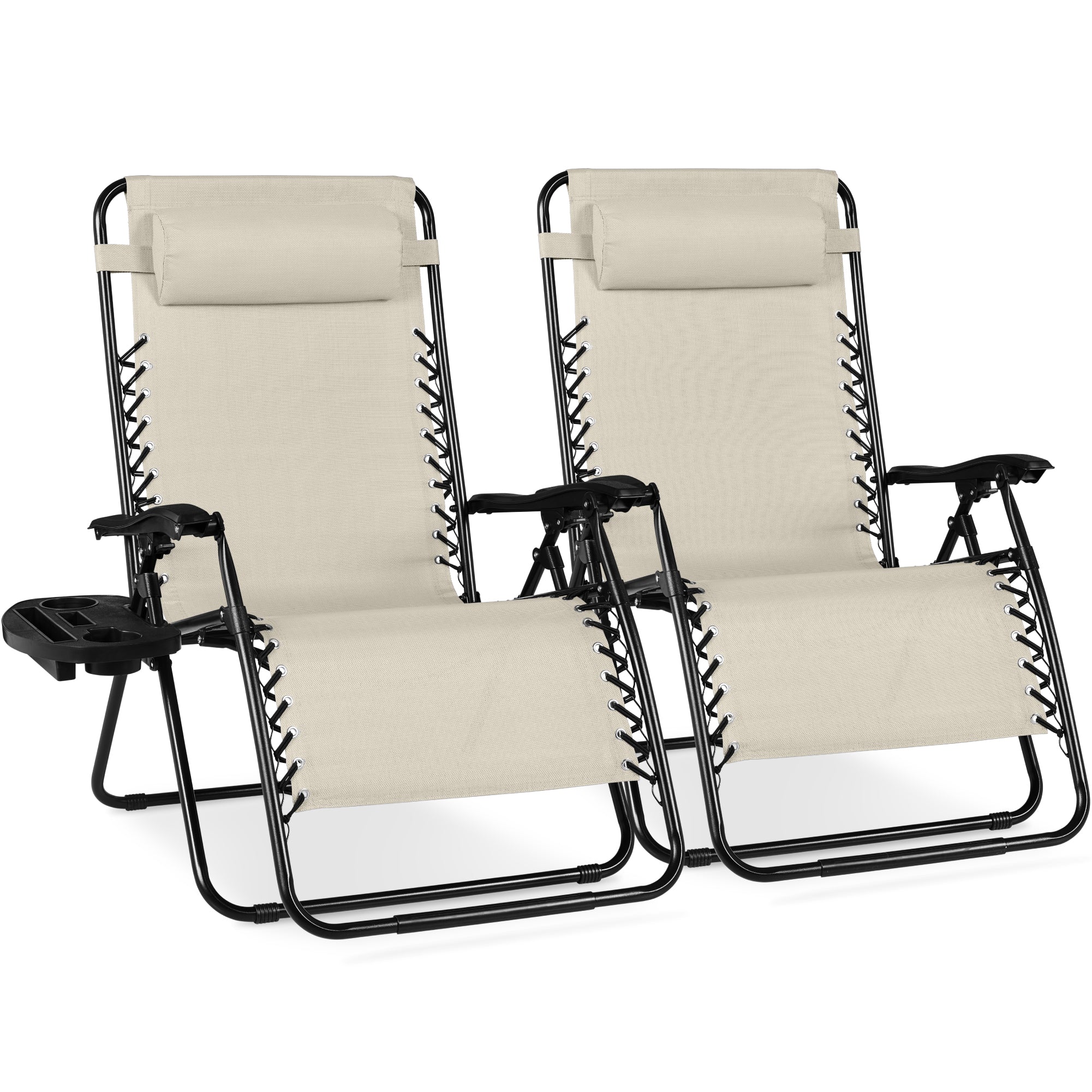 Set of 2 Extra Wide Adjustable Zero Gravity Patio Chair Recliners