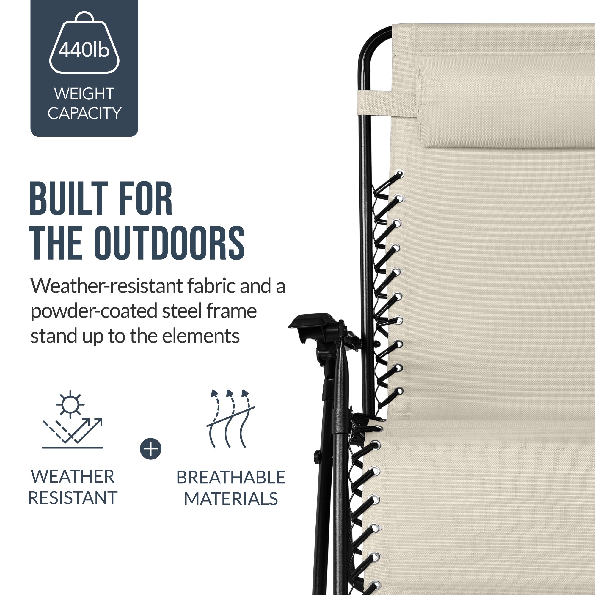 Set of 2 Extra Wide Adjustable Zero Gravity Patio Chair Recliners