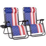 Set of 2 Extra Wide Adjustable Zero Gravity Patio Chair Recliners