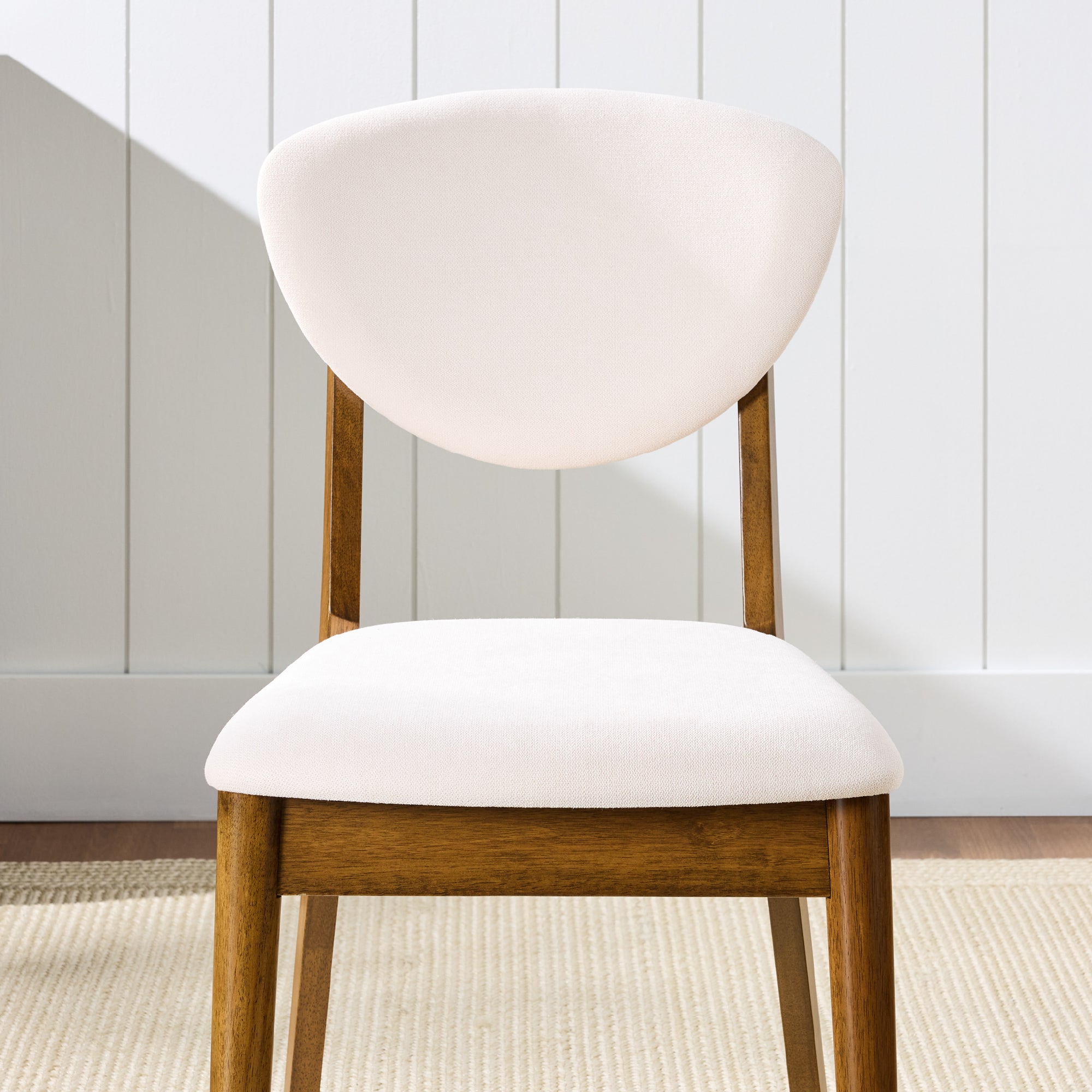 Set of 4 Wooden Dining Chairs, Wood Modern Farmhouse Upholstered Chairs
