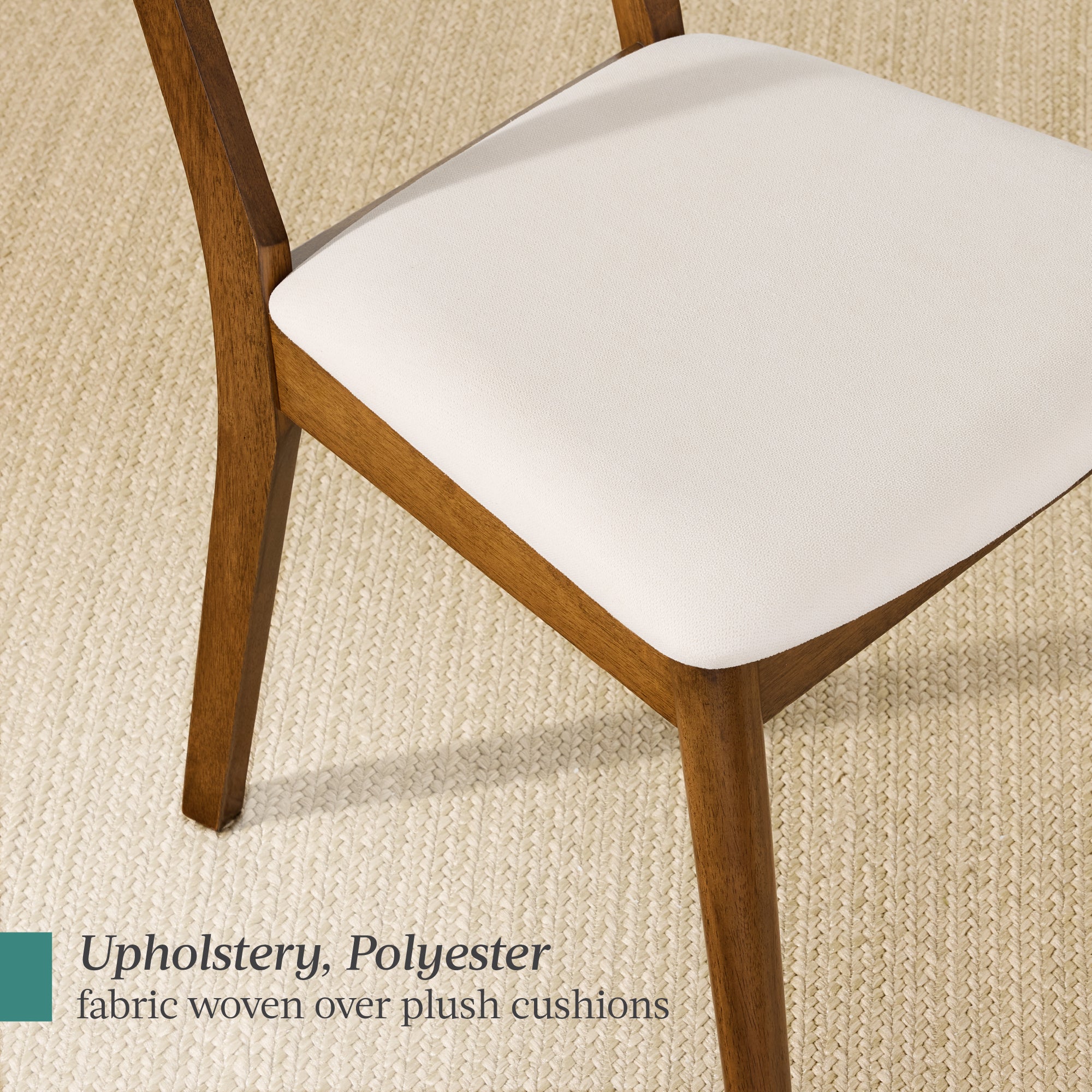 Set of 4 Wooden Dining Chairs, Wood Modern Farmhouse Upholstered Chairs