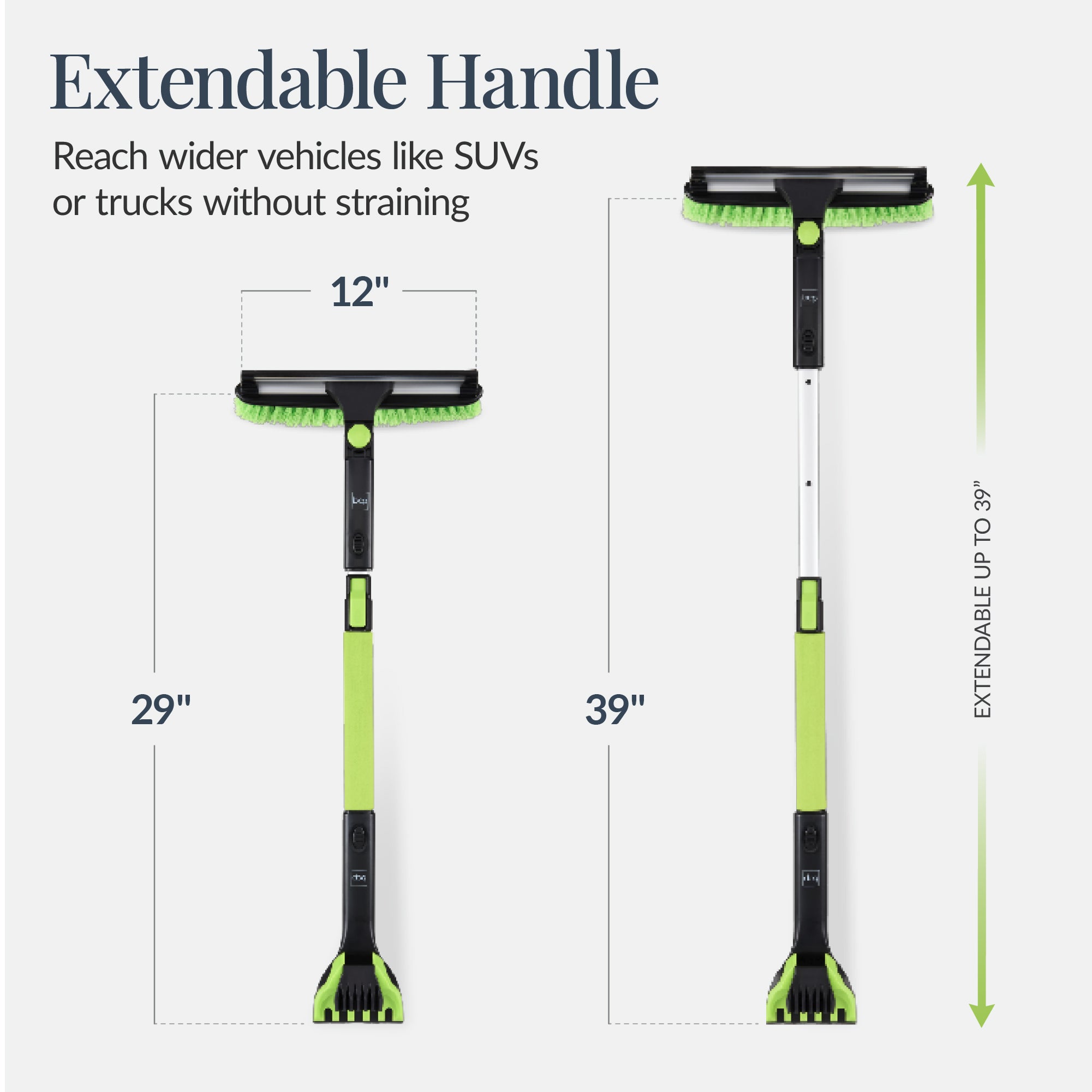 4 in 1 Snow Brush with Shovel, Ice Scraper & Squeegee w/Storage Bag