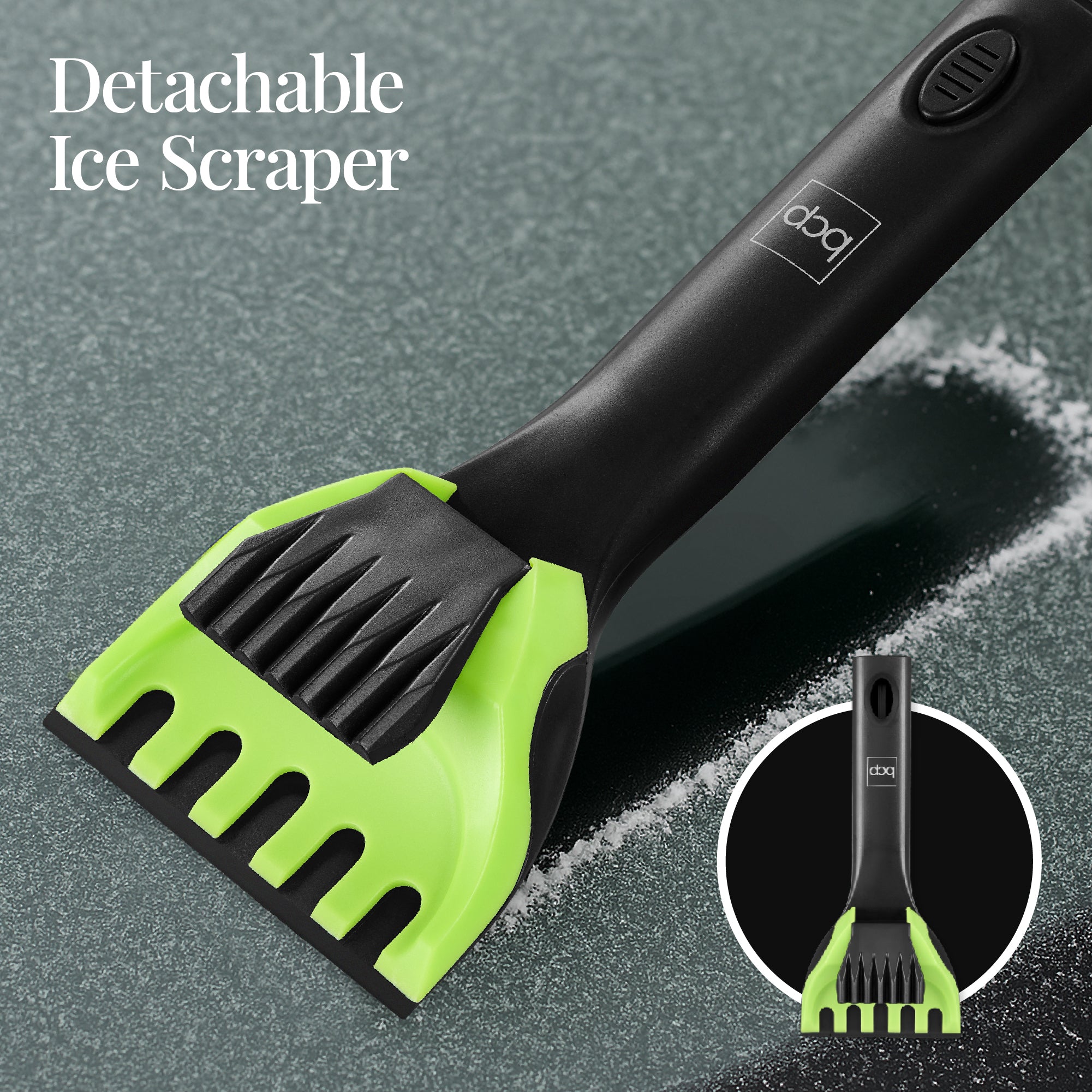 4 in 1 Snow Brush with Shovel, Ice Scraper & Squeegee w/Storage Bag