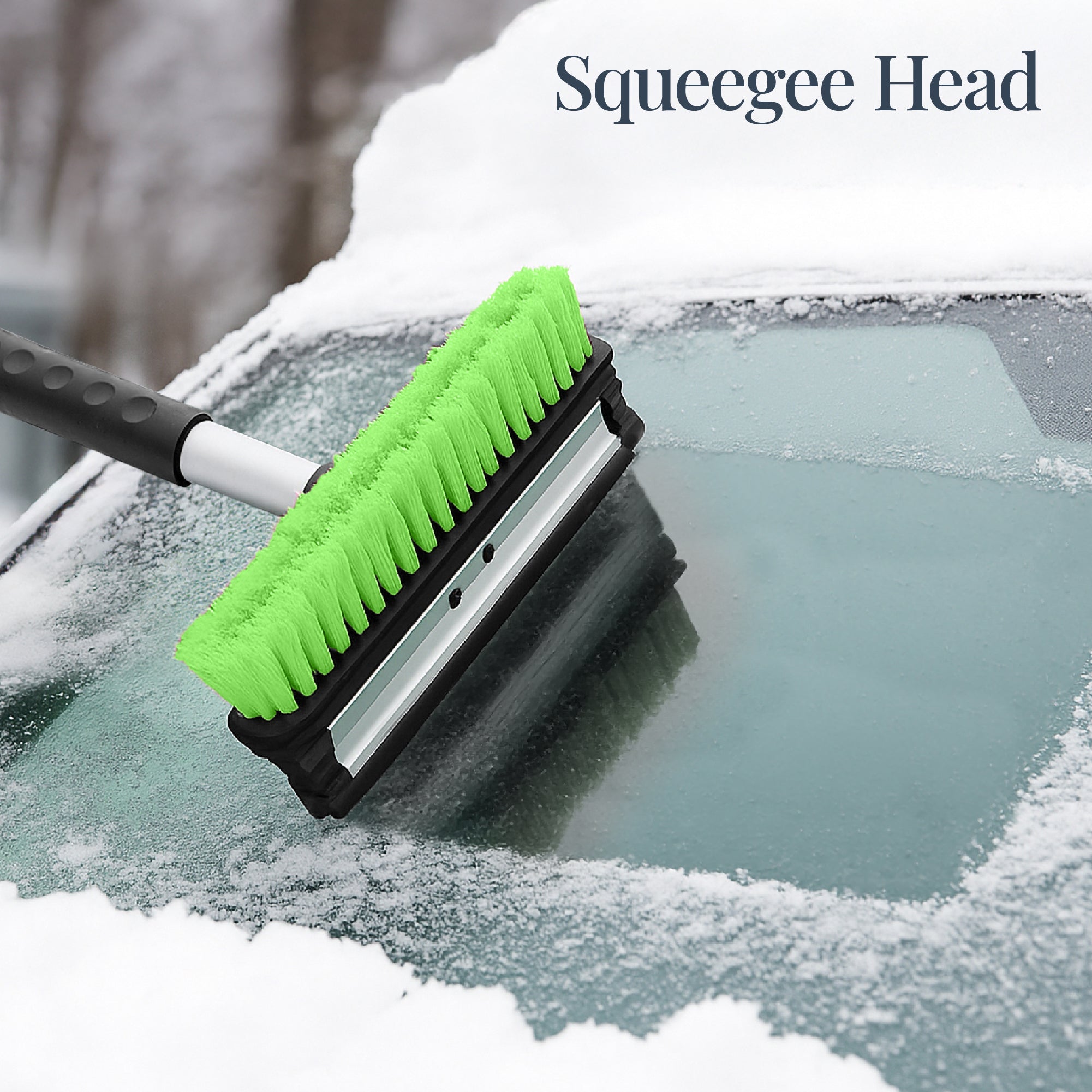 4 in 1 Snow Brush with Shovel, Ice Scraper & Squeegee w/Storage Bag
