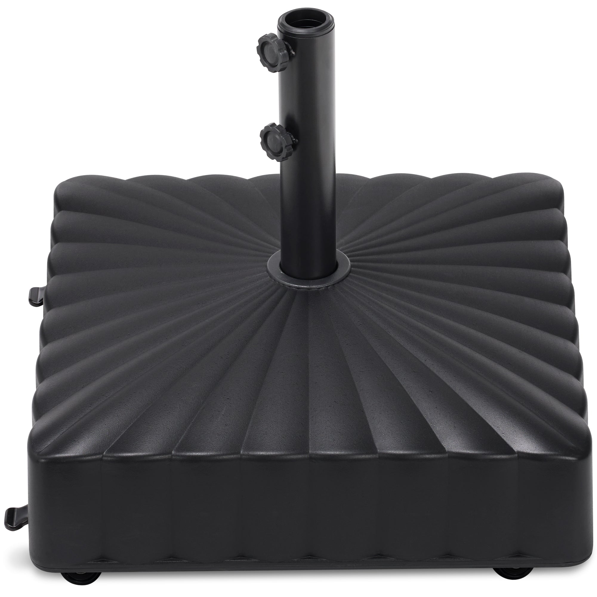 Fillable Mobile Umbrella Base Stand w/ 4 Wheels, 2 Locks, 123lb Capacity