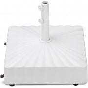 Fillable Mobile Umbrella Base Stand w/ 4 Wheels, 2 Locks, 123lb Capacity