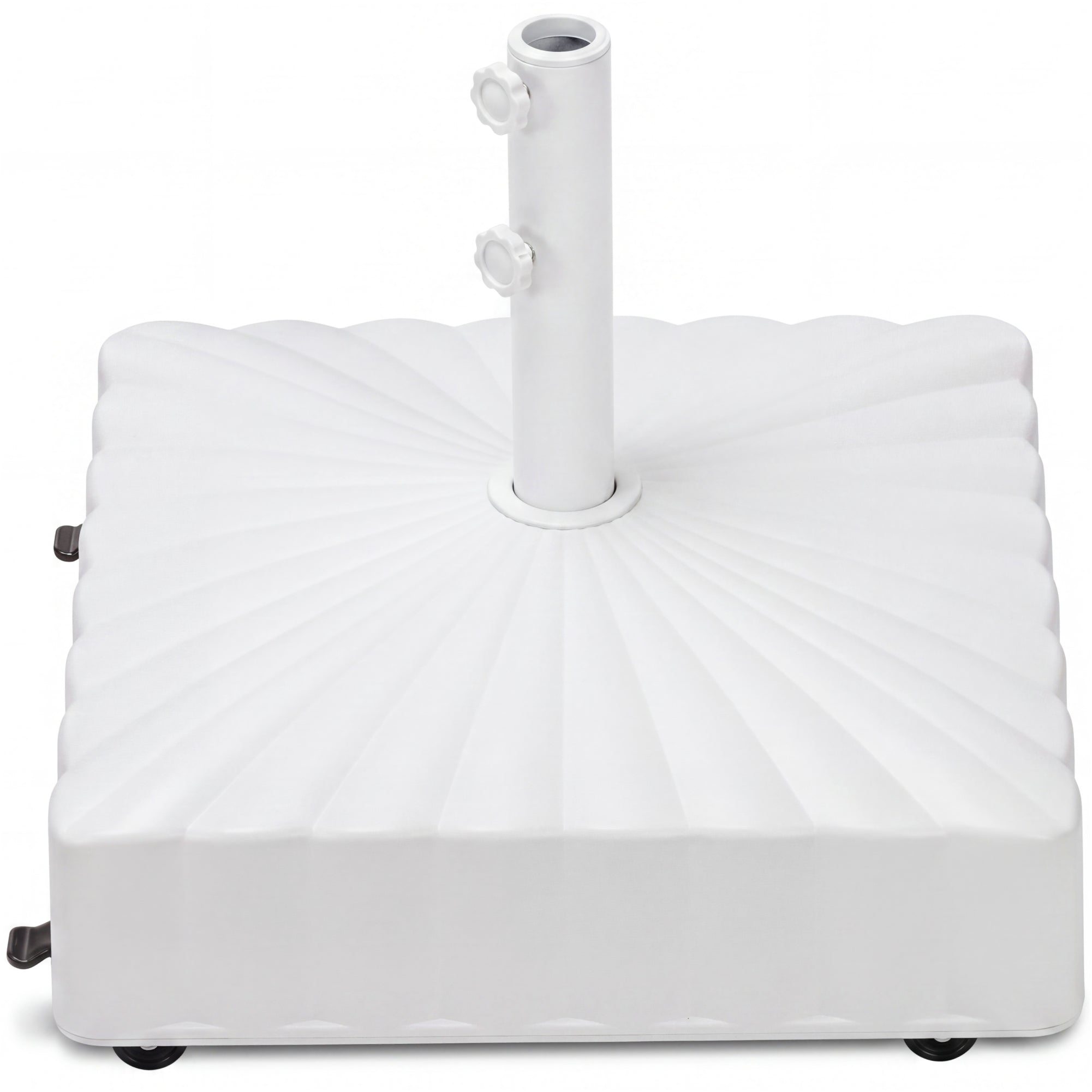 Fillable Mobile Umbrella Base Stand w/ 4 Wheels, 2 Locks, 123lb Capacity