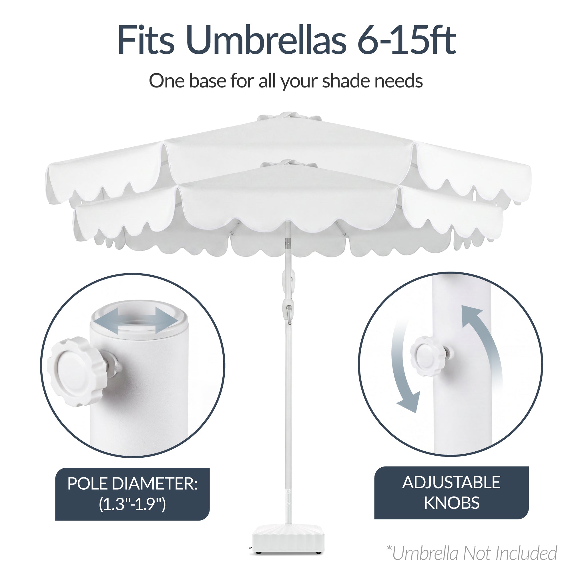 Fillable Mobile Umbrella Base Stand w/ 4 Wheels, 2 Locks, 123lb Capacity
