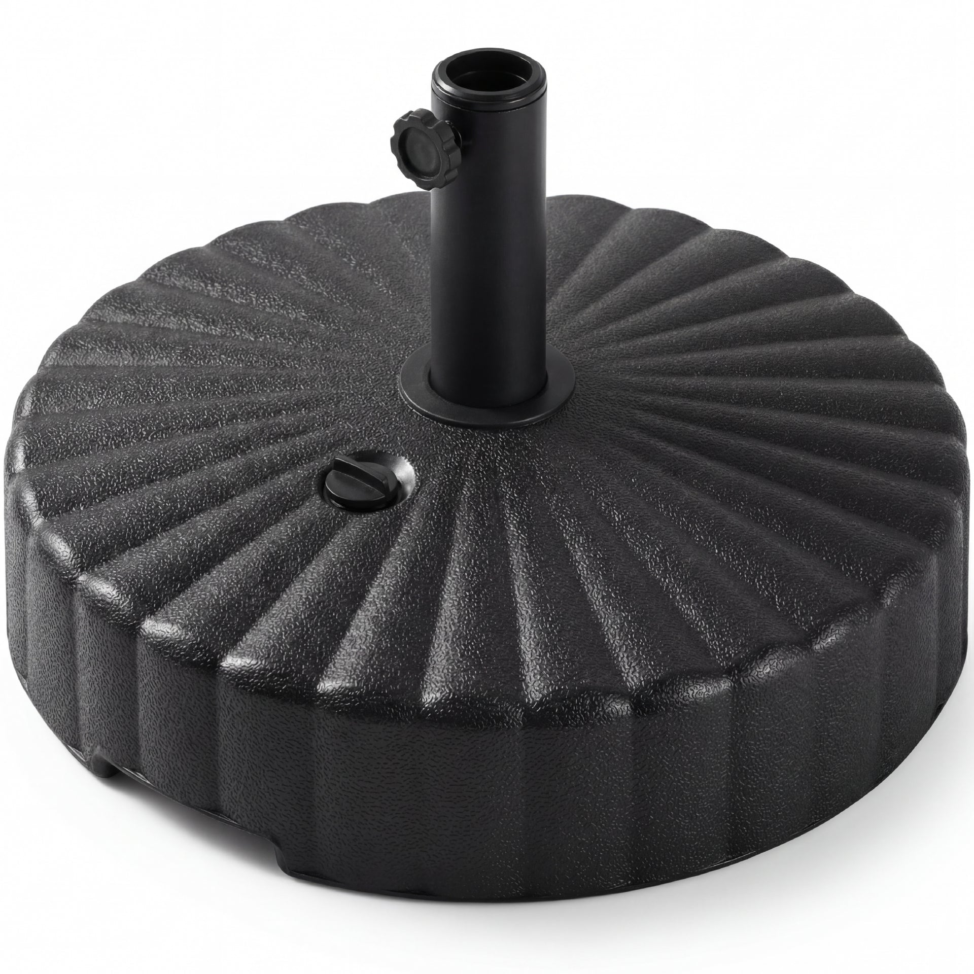 Plastic Patio Umbrella Base Pole Holder Accessory w/ 2 Adjustable Knob – Best Choice Products