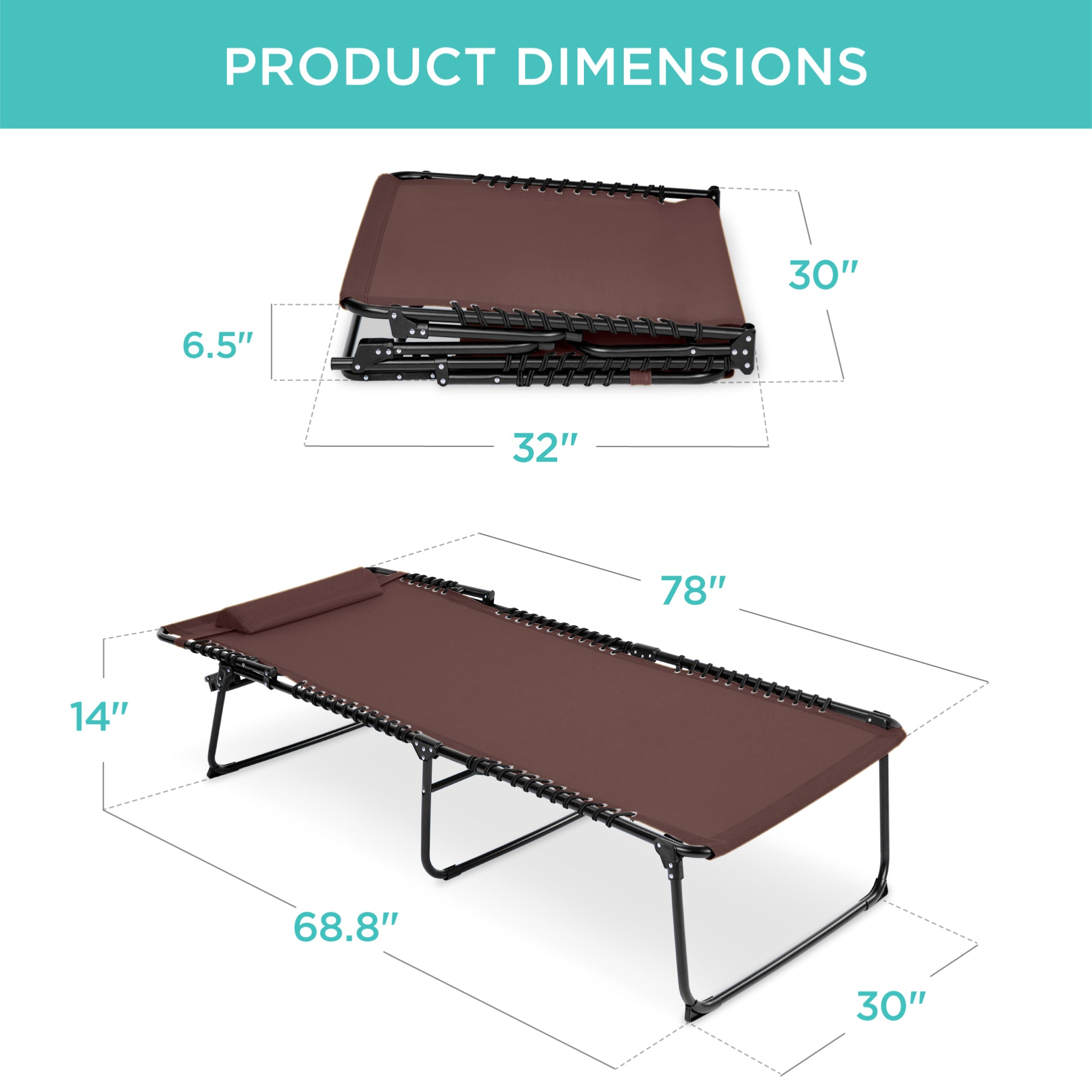 Extra Wide Patio Chaise Lounge Chair, Portable Folding Recliner