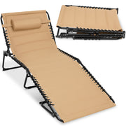 Extra Wide Padded Patio Chaise Lounge Chair, Portable Recliner 8 Positions