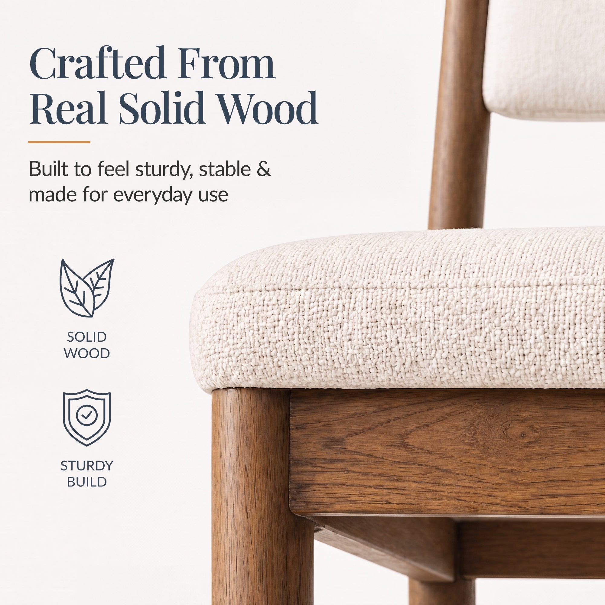 Dining Chairs Set of 2, Modern Solid Wood & Upholstered Dining Chairs