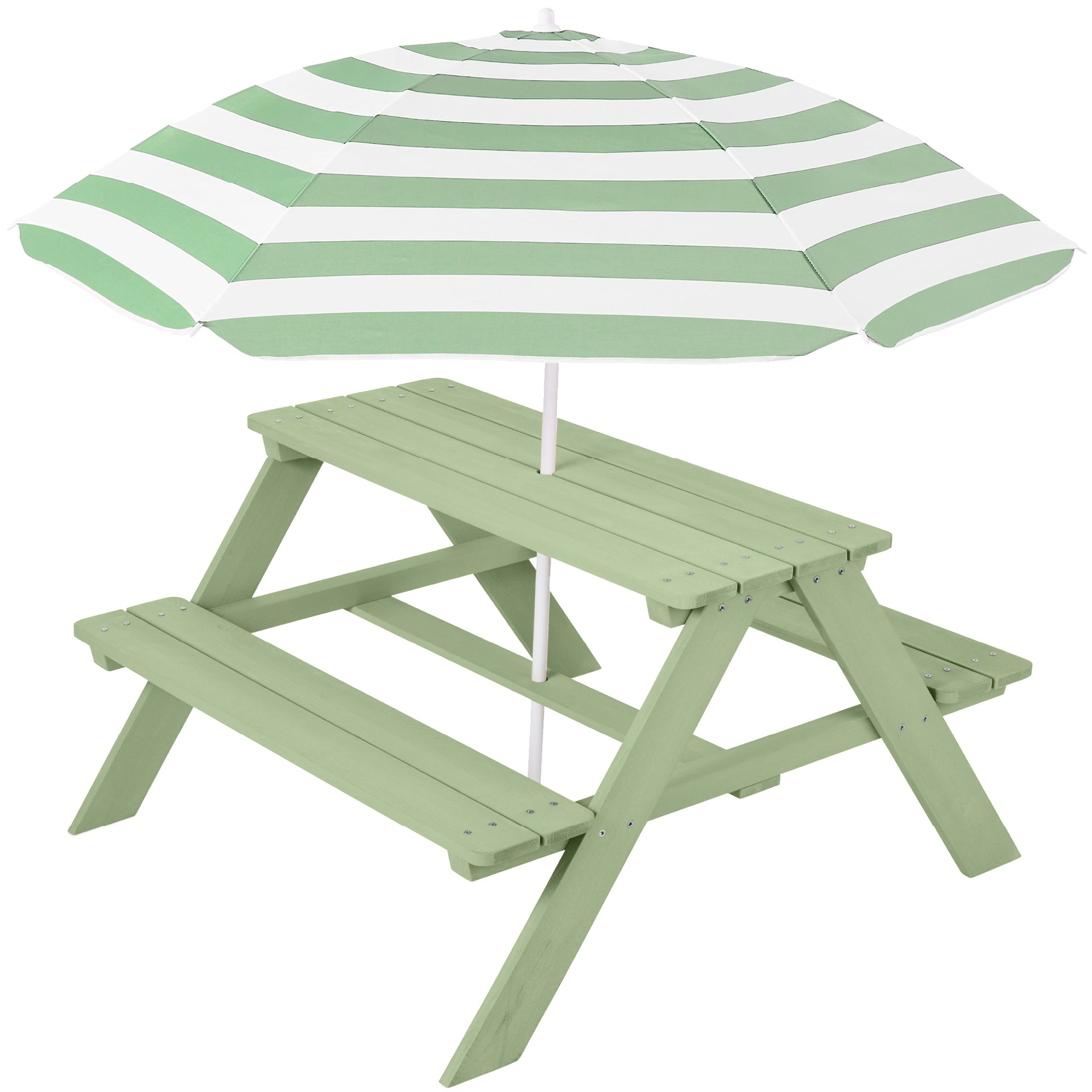 kids patio table with umbrella Costzon Picnic Table, Kids Outdoor 2 Folding Chairs, Height Adjustable Umbrella, Portable Children Outdoor Furniture for Patio, Garden, Backyard (Blue Ocean) : Patio, Lawn & Garden All hardware is included and table assembles in five easy steps Step2 Naturally Playful Picnic Table