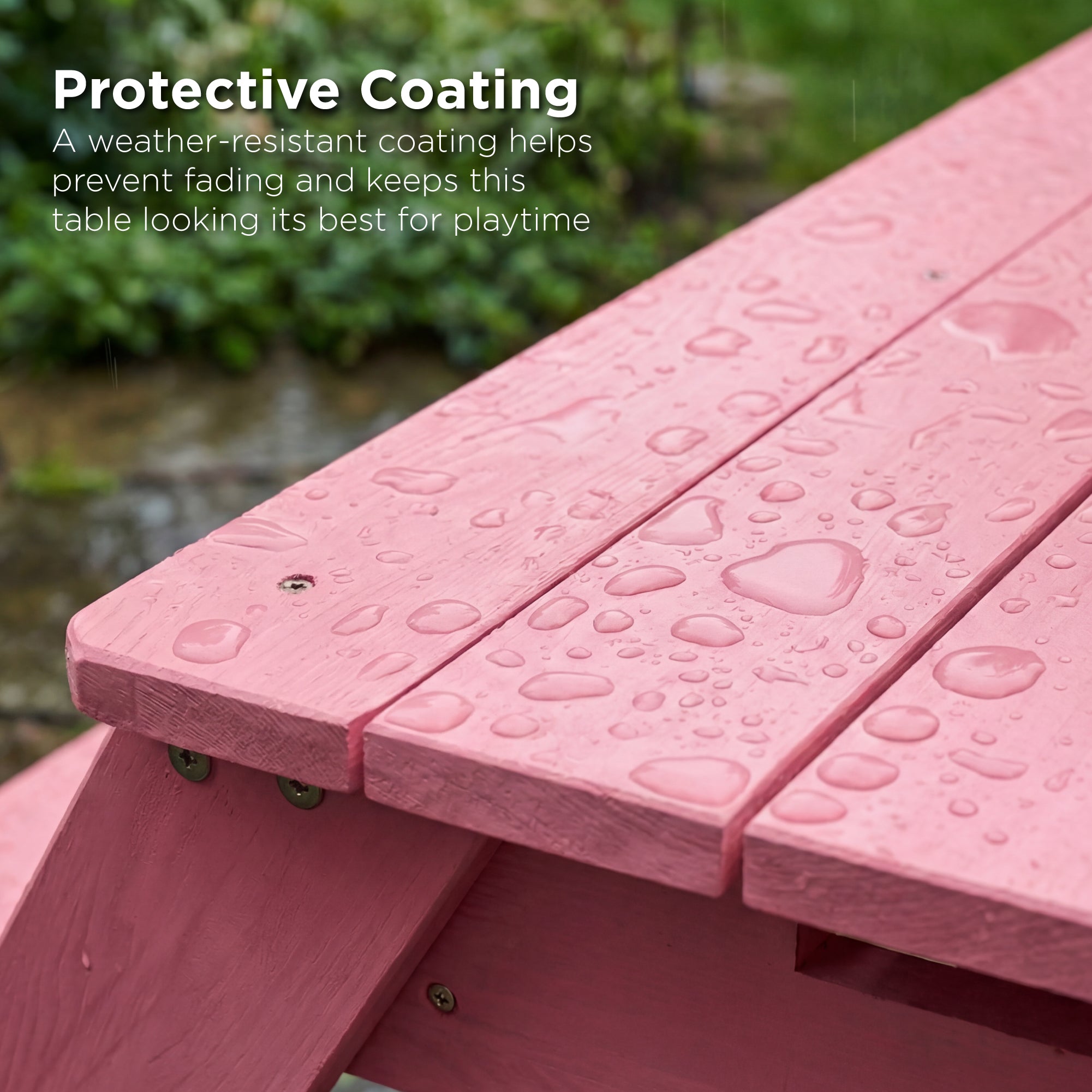 3-in-1 Kids Sand & Water Table Outdoor Wood Picnic Table w/ Umbrella