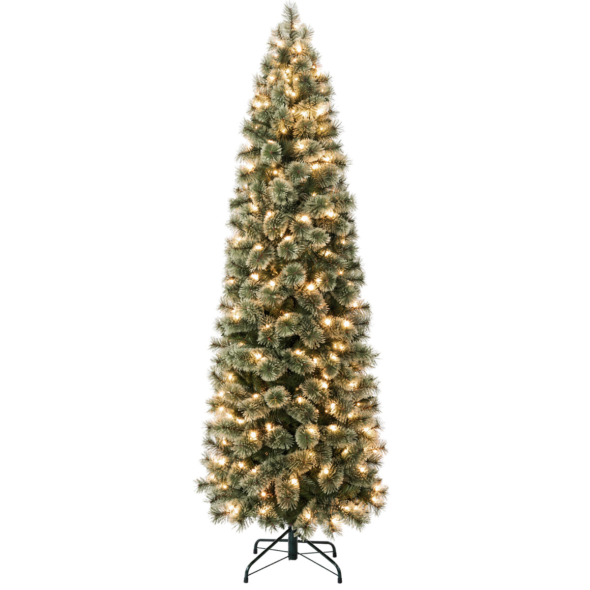 Pencil Cashmere Christmas Tree PreLit Decor Twinkling 2-in-1 LED Lights