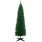 Artificial Christmas Tree, Slim Unlit Spruce Realistic w/ Base