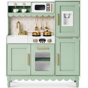 Kids Pretend Play Cottage Kitchen with 11 Accessories, Espresso Machine