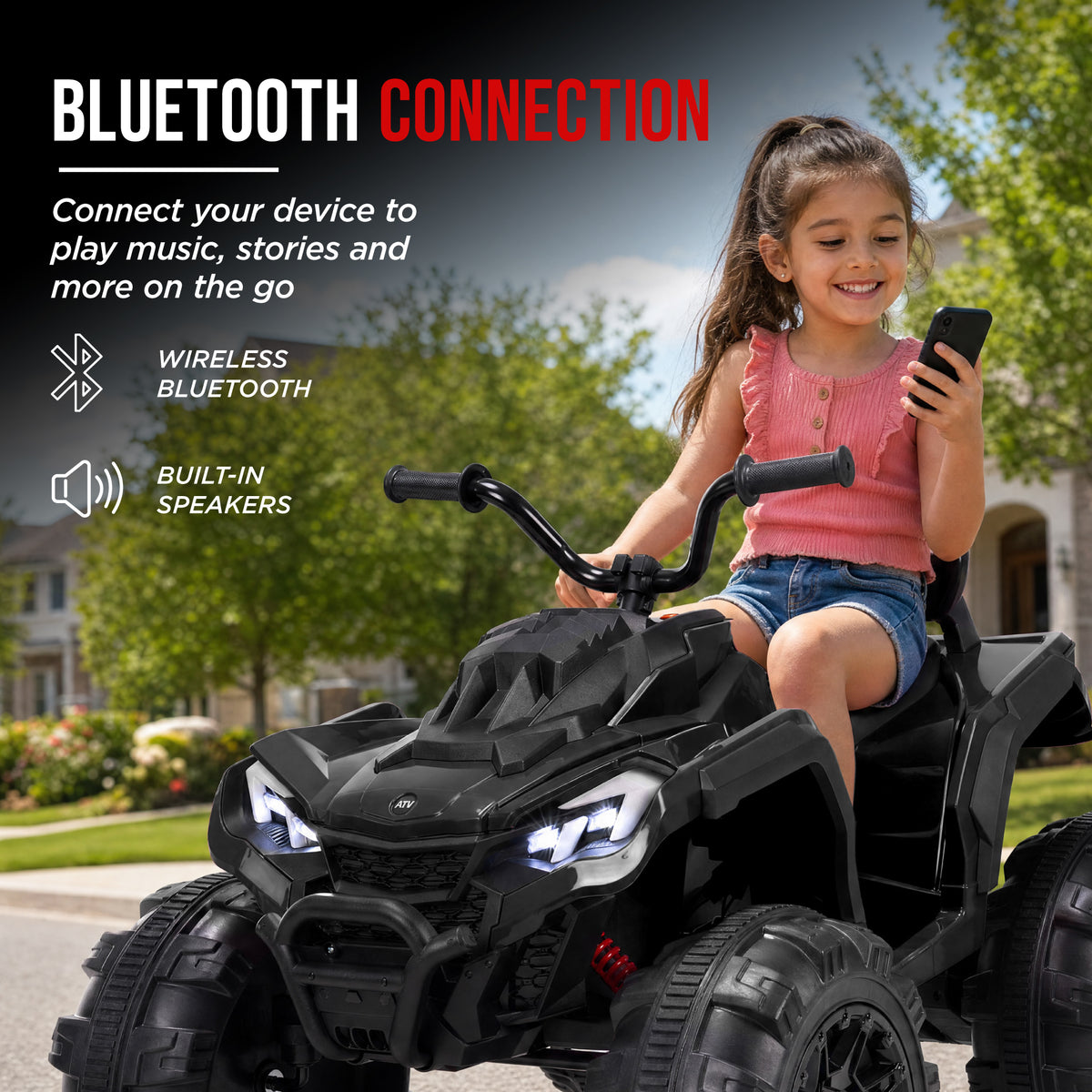 24V Ride-On Toy Kids Electric ATV with Dual Motors, Suspension, 4.5 MPH Max
