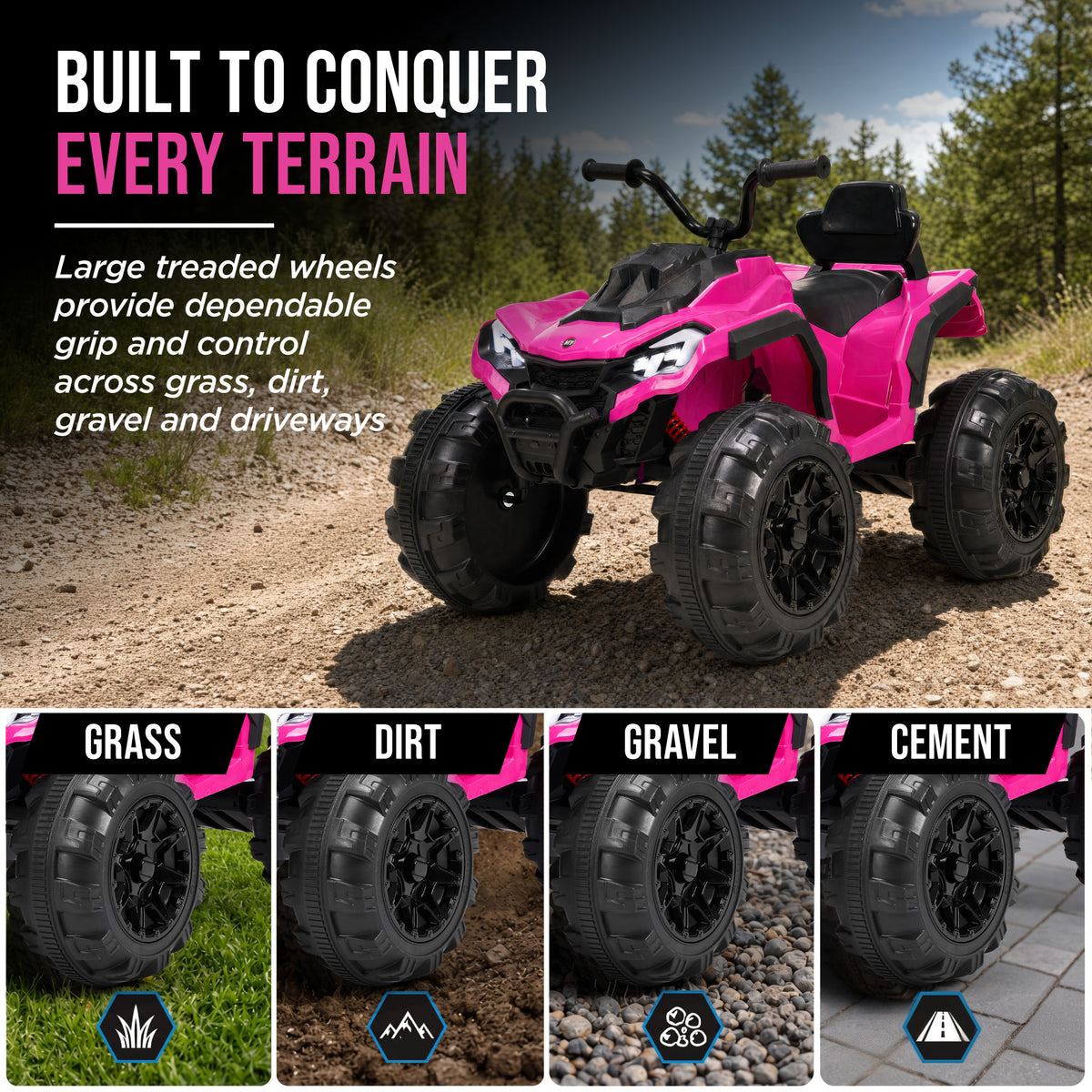 24V Ride-On Toy Kids Electric ATV with Dual Motors, Suspension, 4.5 MPH Max