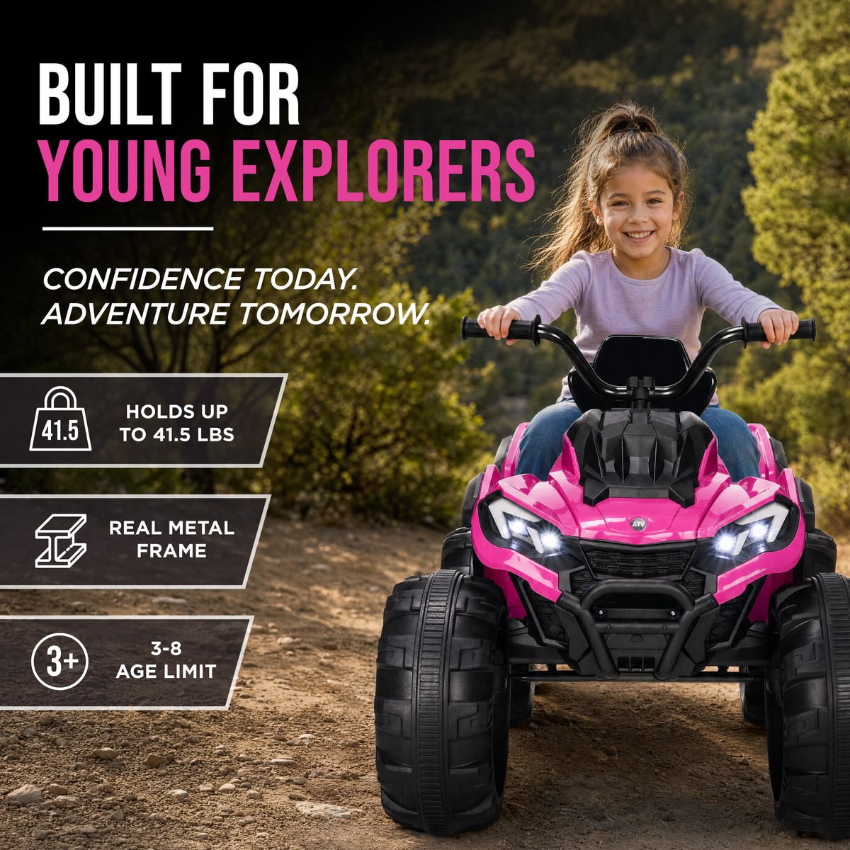24V Ride-On Toy Kids Electric ATV with Dual Motors, Suspension, 4.5 MPH Max