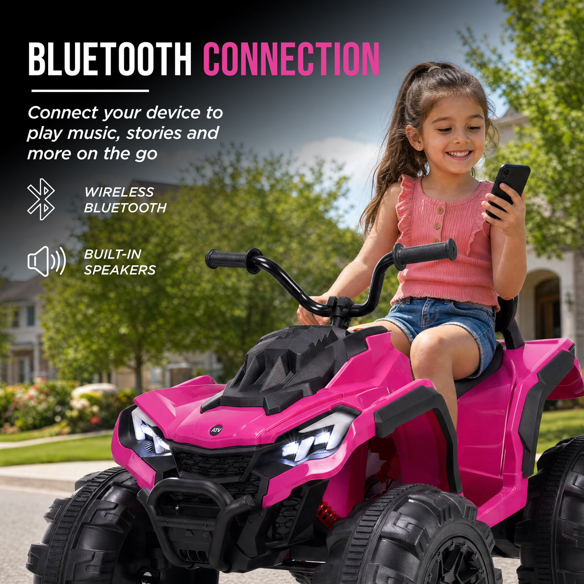 24V Ride-On Toy Kids Electric ATV with Dual Motors, Suspension, 4.5 MPH Max