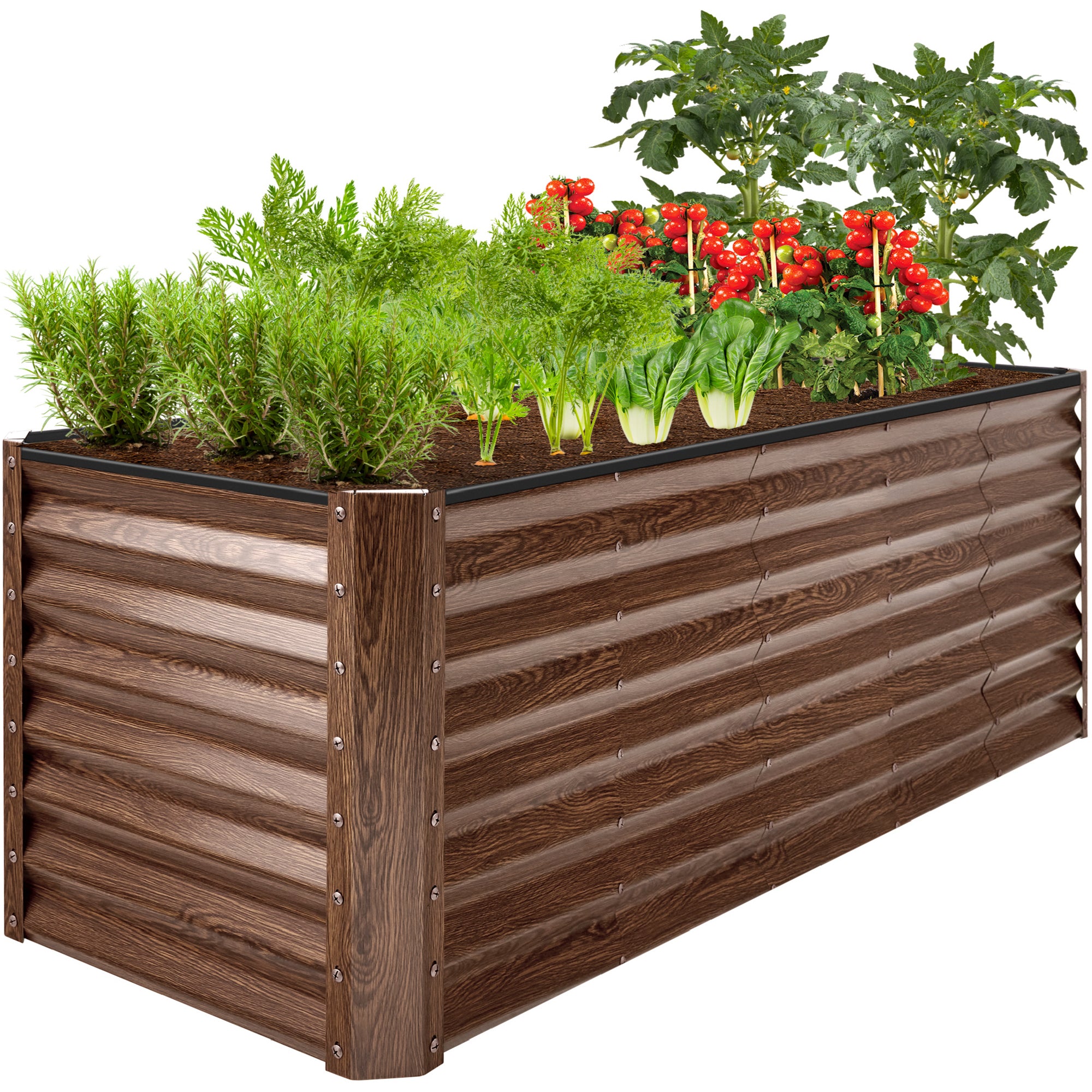 Outdoor Metal Raised Garden Bed for Vegetables, Flowers, Herbs